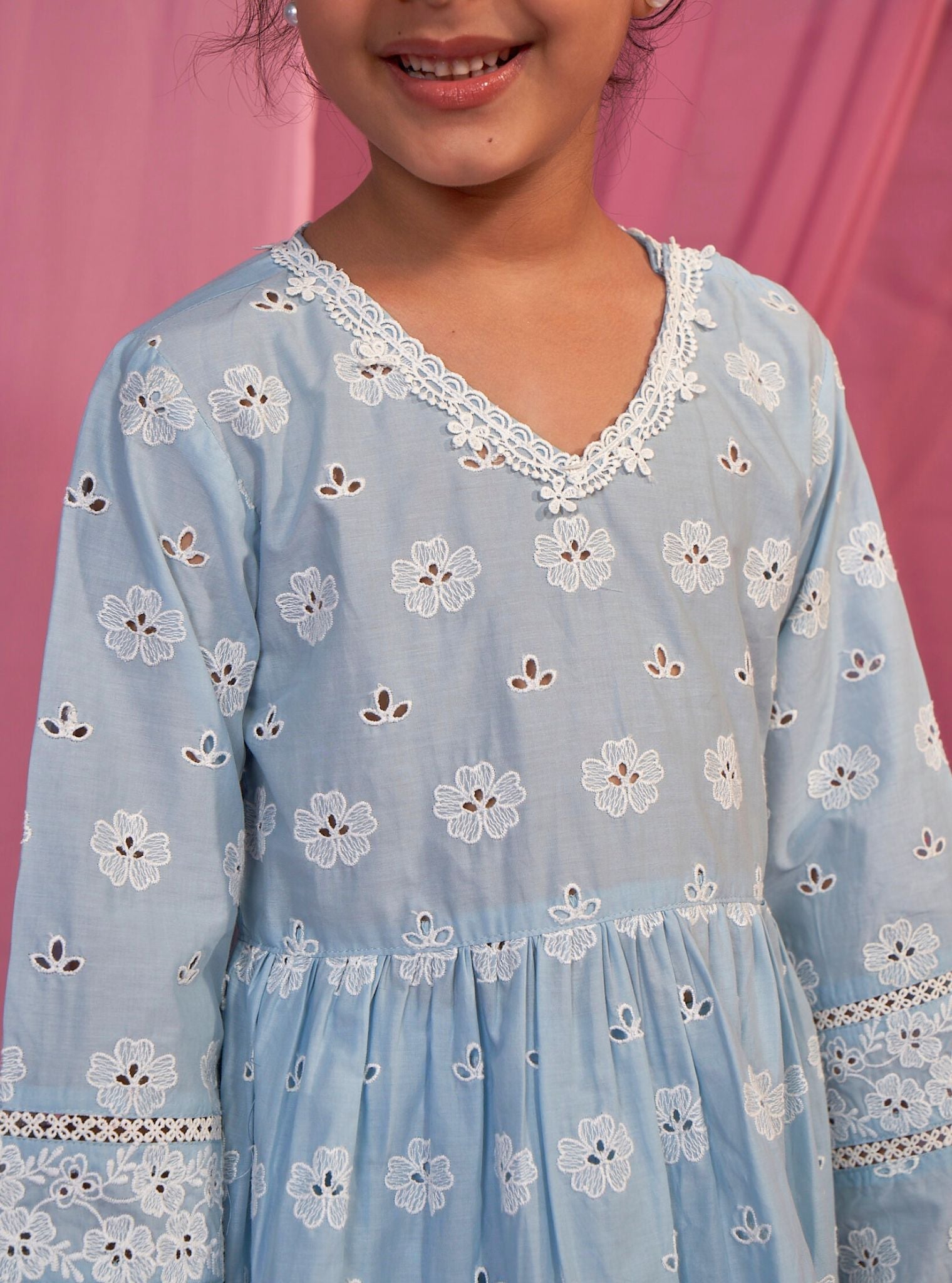 Dwi Supima Cotton Light Blue Kurta Set