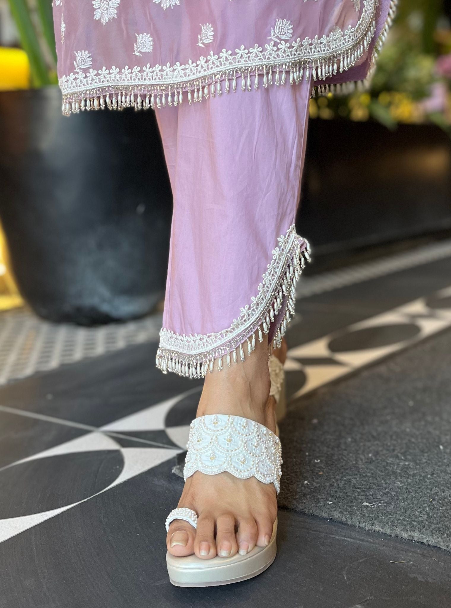 Nour Organza Lilac Kurta Set