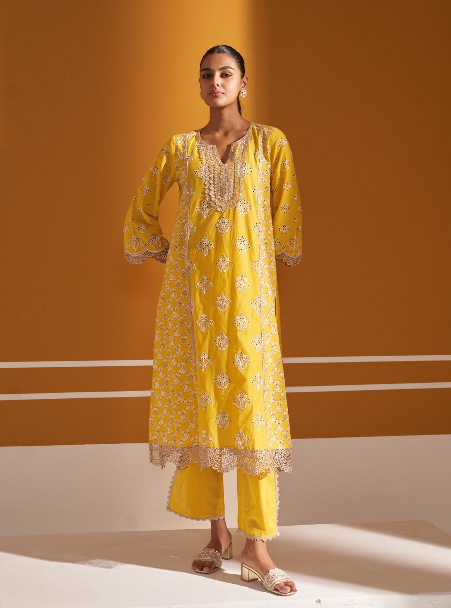 Itsara Supima Cotton Yellow Kurta Set