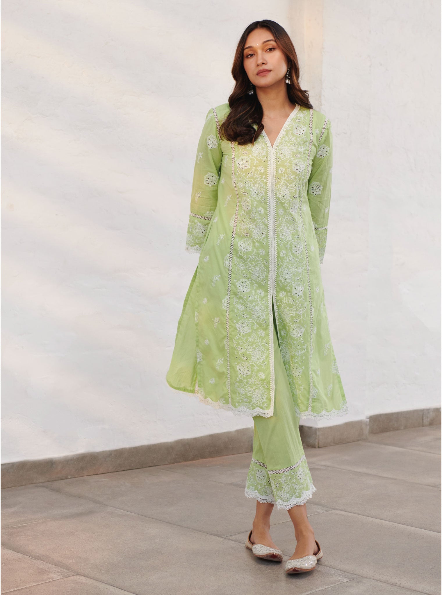 Chester Supima Cotton Green Kurta Set