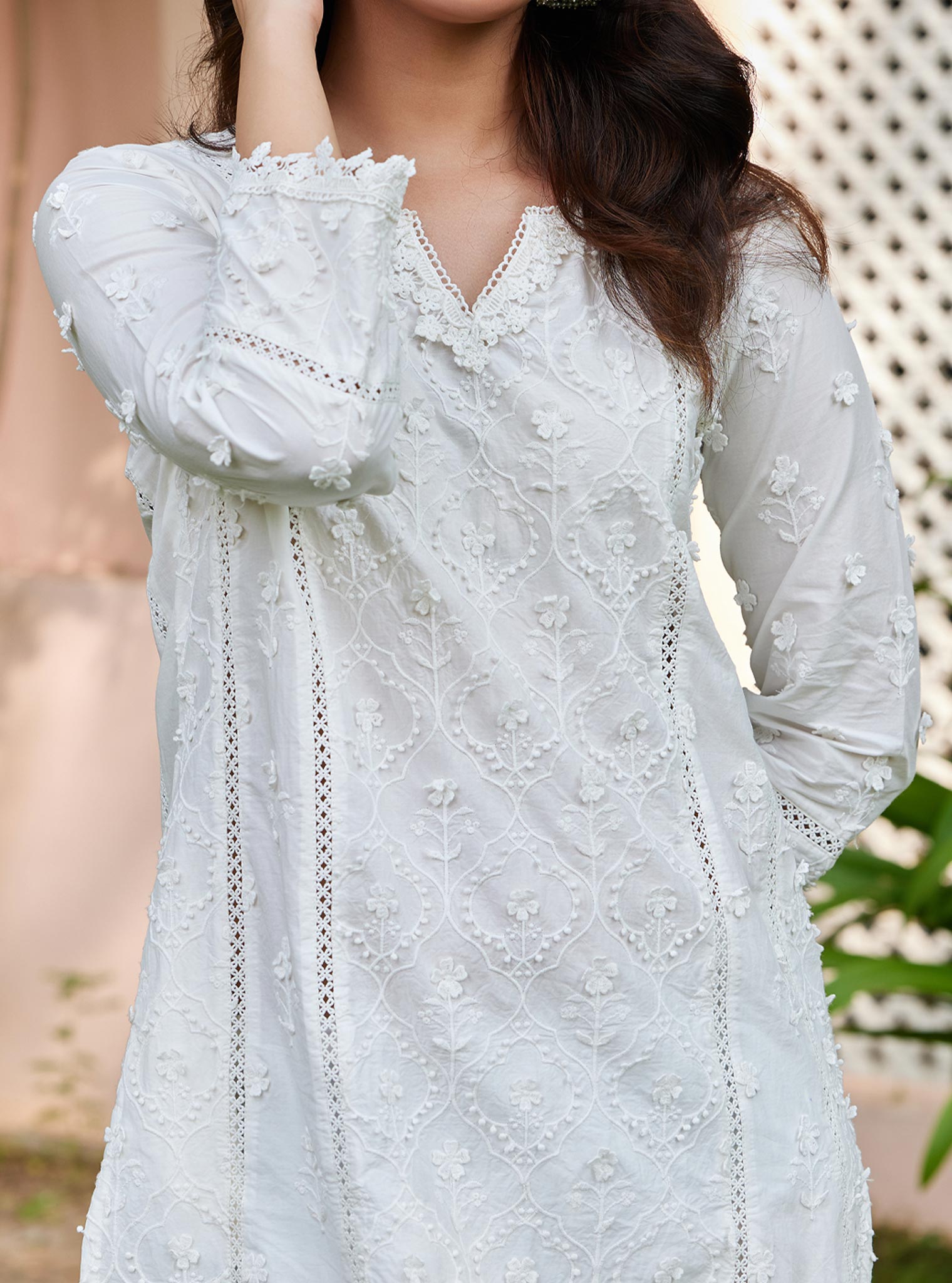 Kainat Supima Cotton Off White Kurta Set
