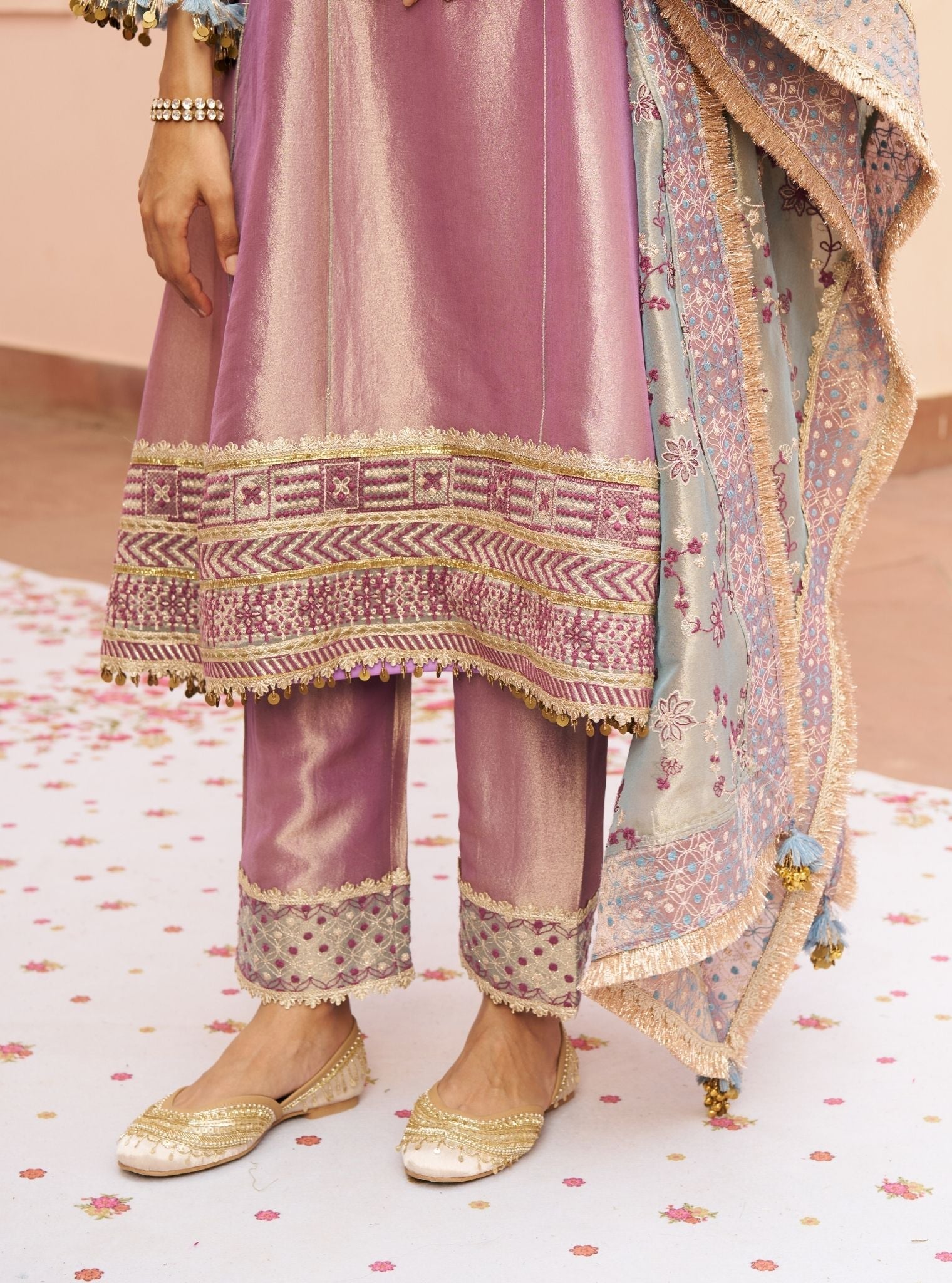 Tissue Shamili Lavender Kurta Set
