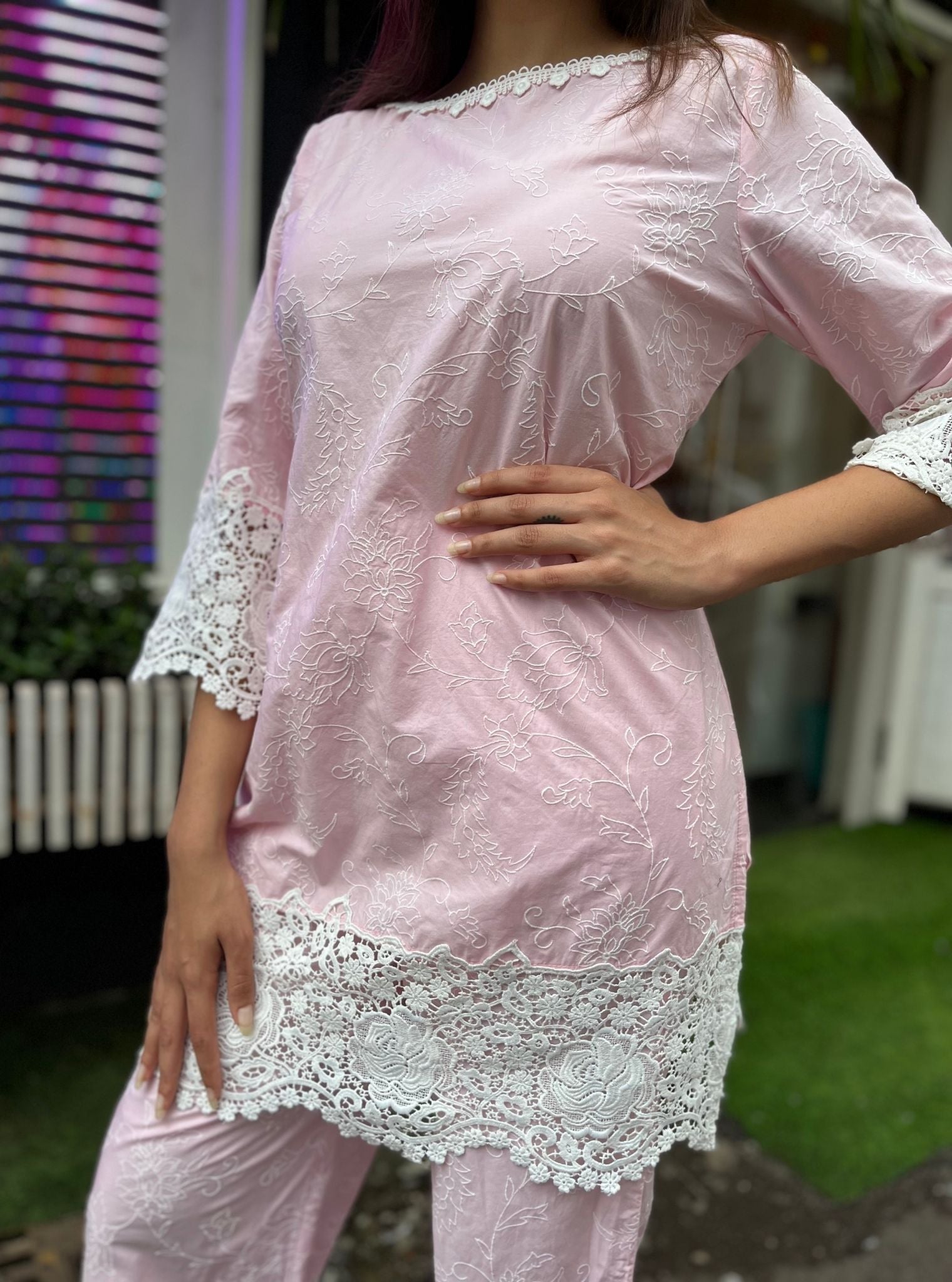 Ensley Supima Cotton Pink Kurta Set