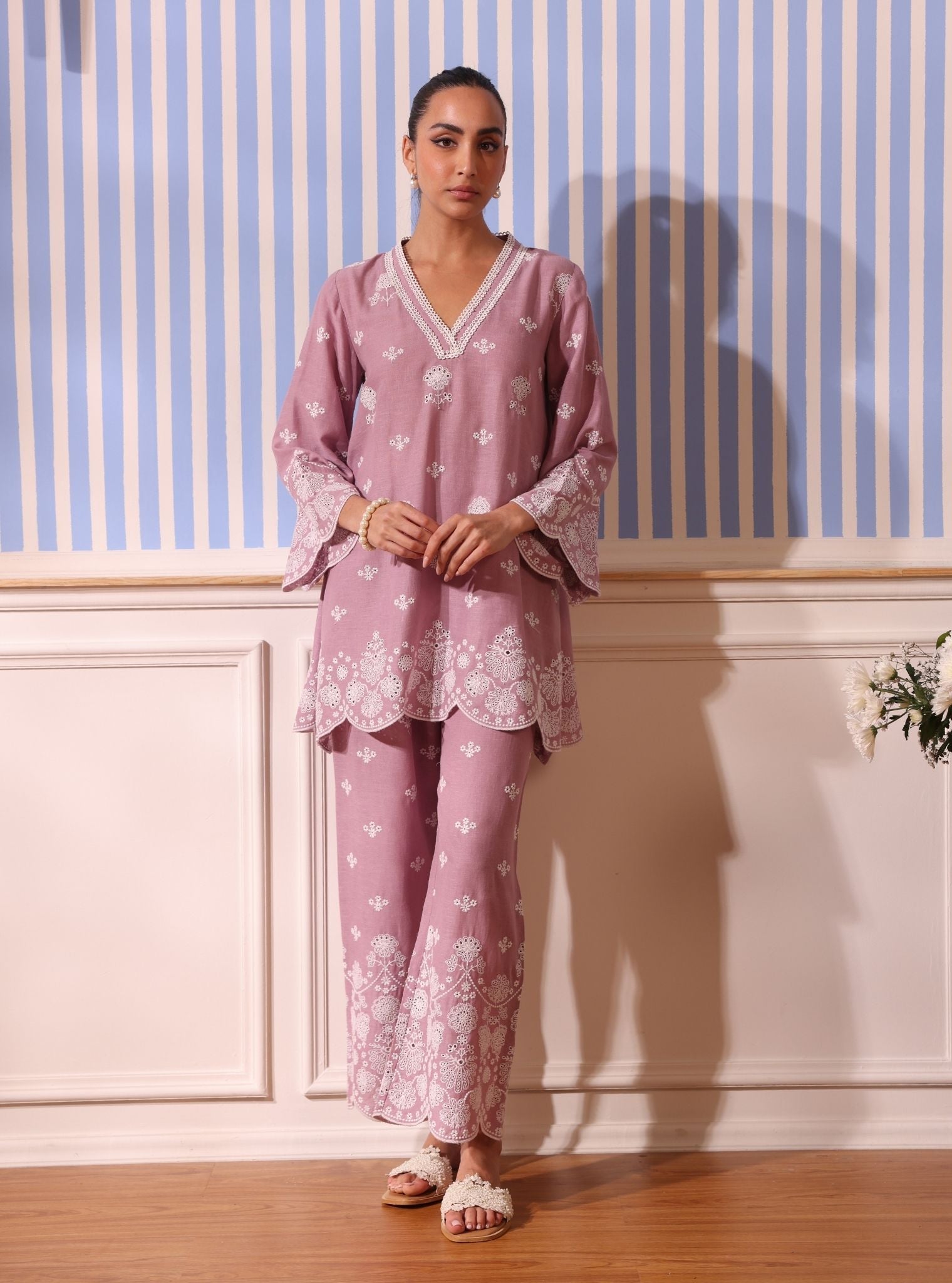 Billie Linen Lilac Co-ord Set