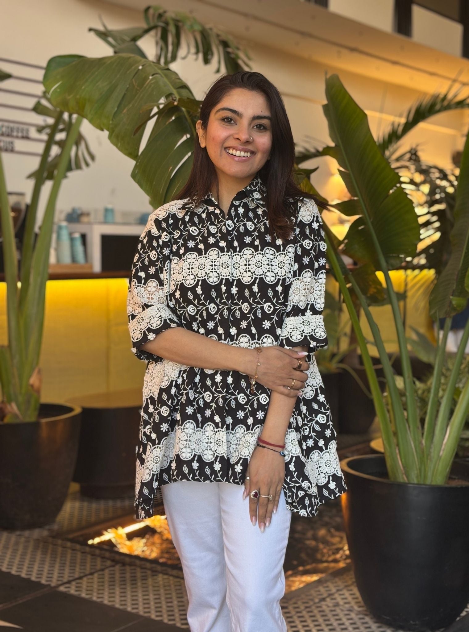 Raquel Cotton Black Shirt