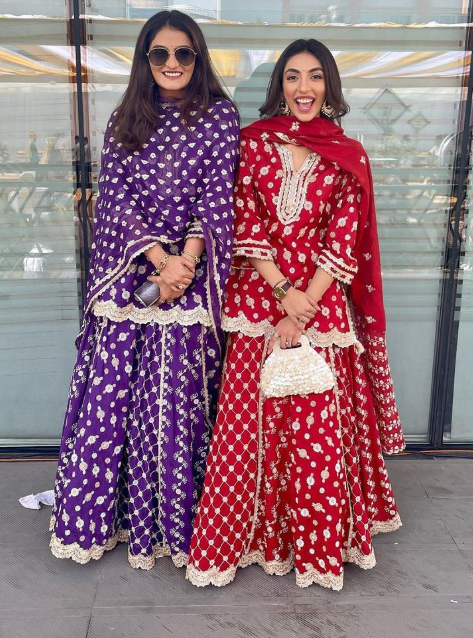 Surkh Silk Purple Kurta with Lehenga Set