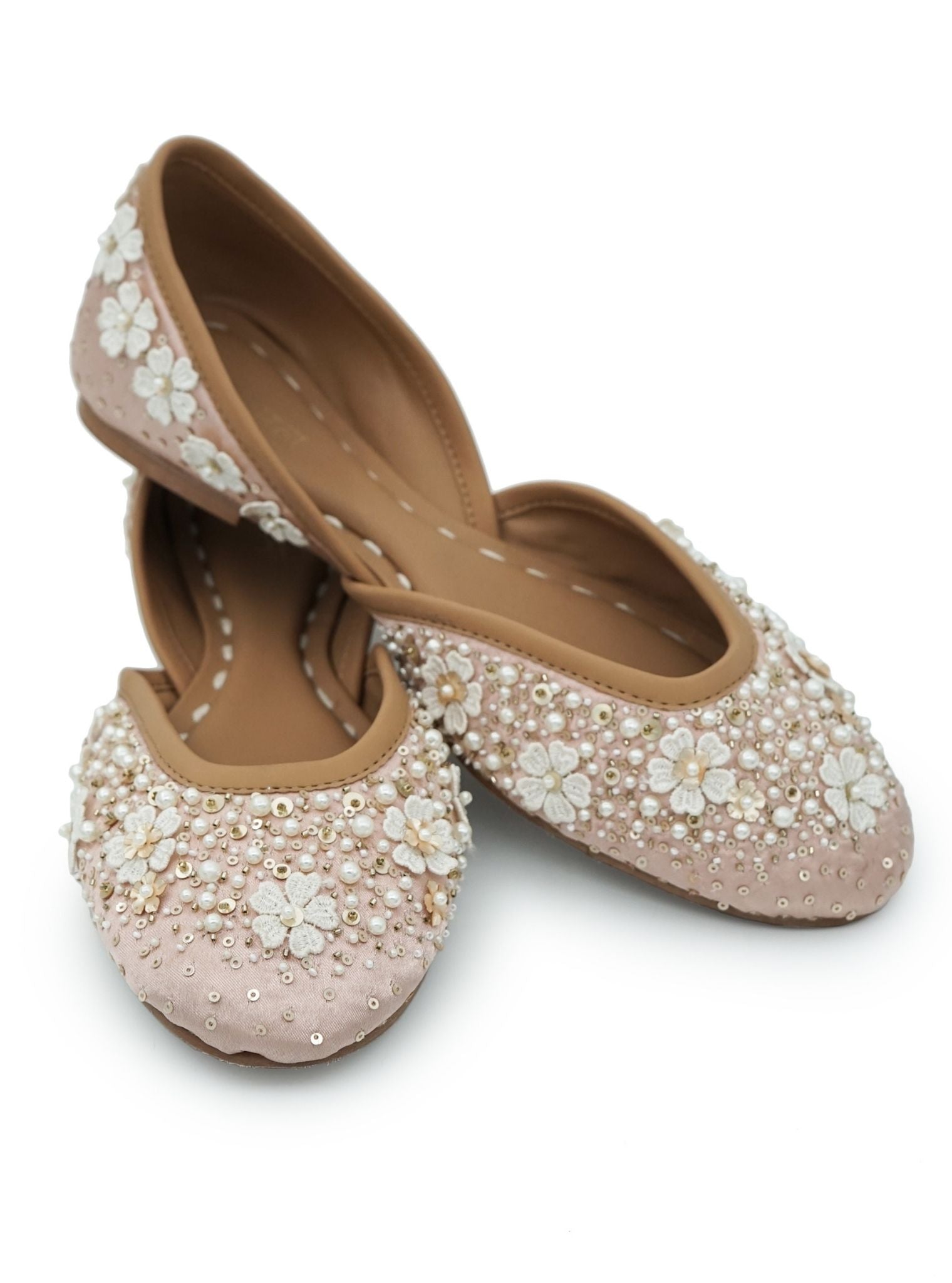 Mulmul Eshaal Rose Gold Vegan Jutti