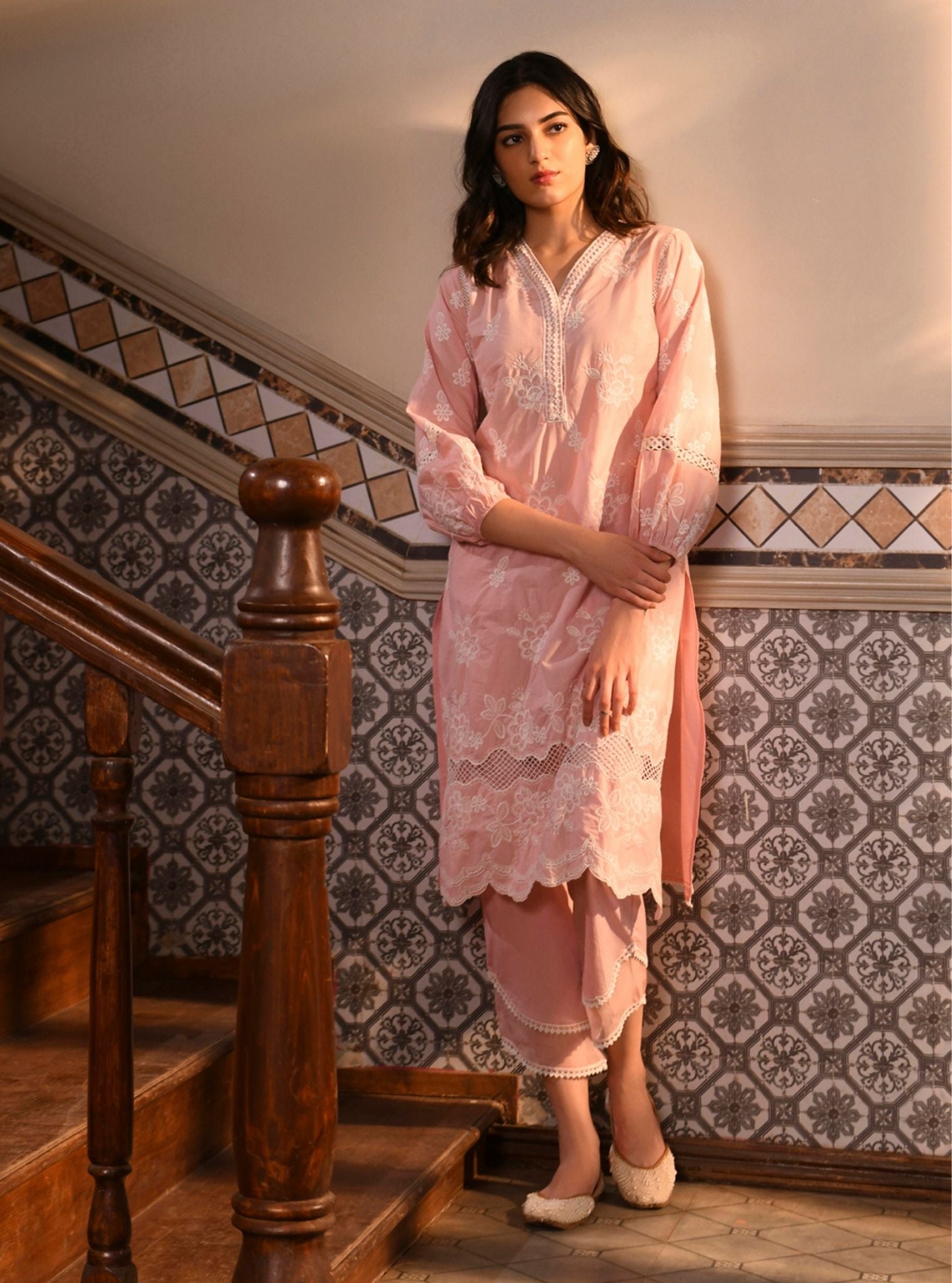 Giti Supima Cotton Light Pink Kurta Set