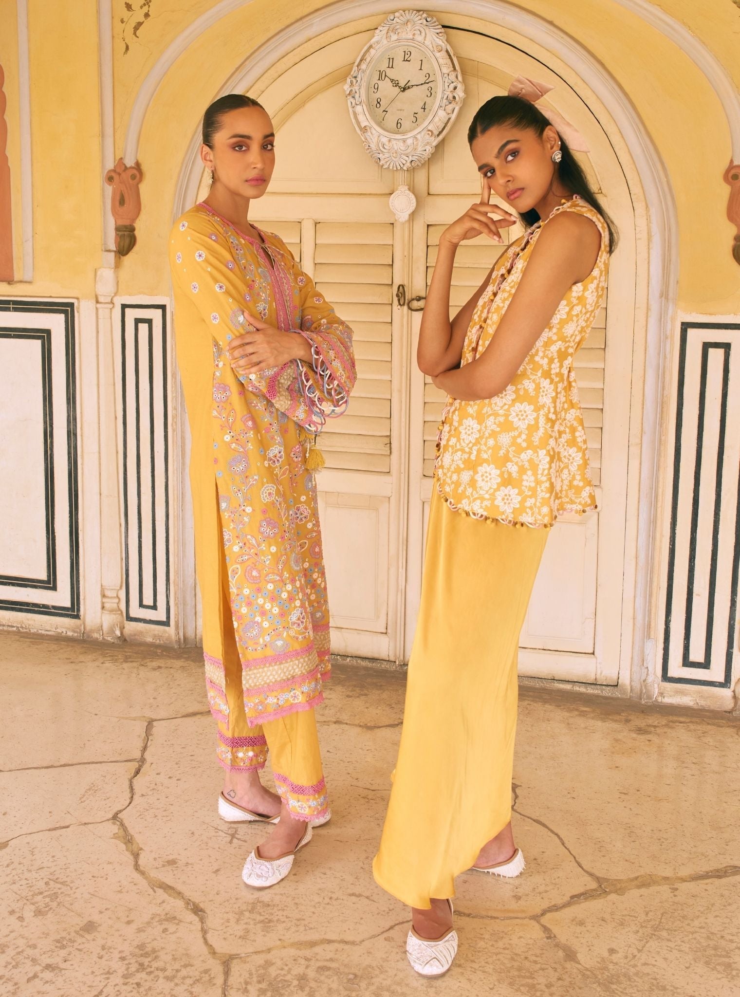 Avarni Supima Cotton Mustard Kurta Set