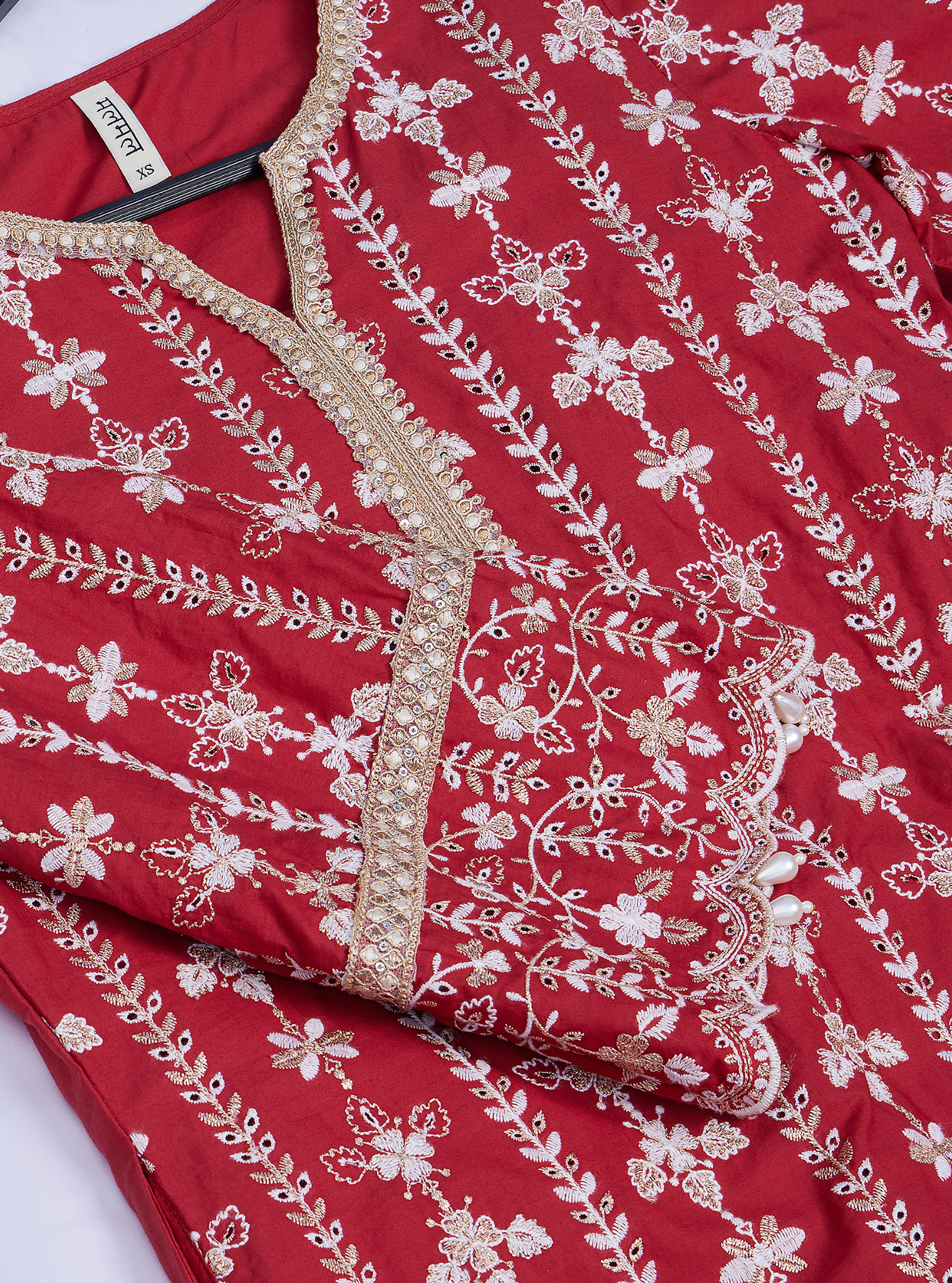 Purvayi Supima Cotton Red Kurta Set