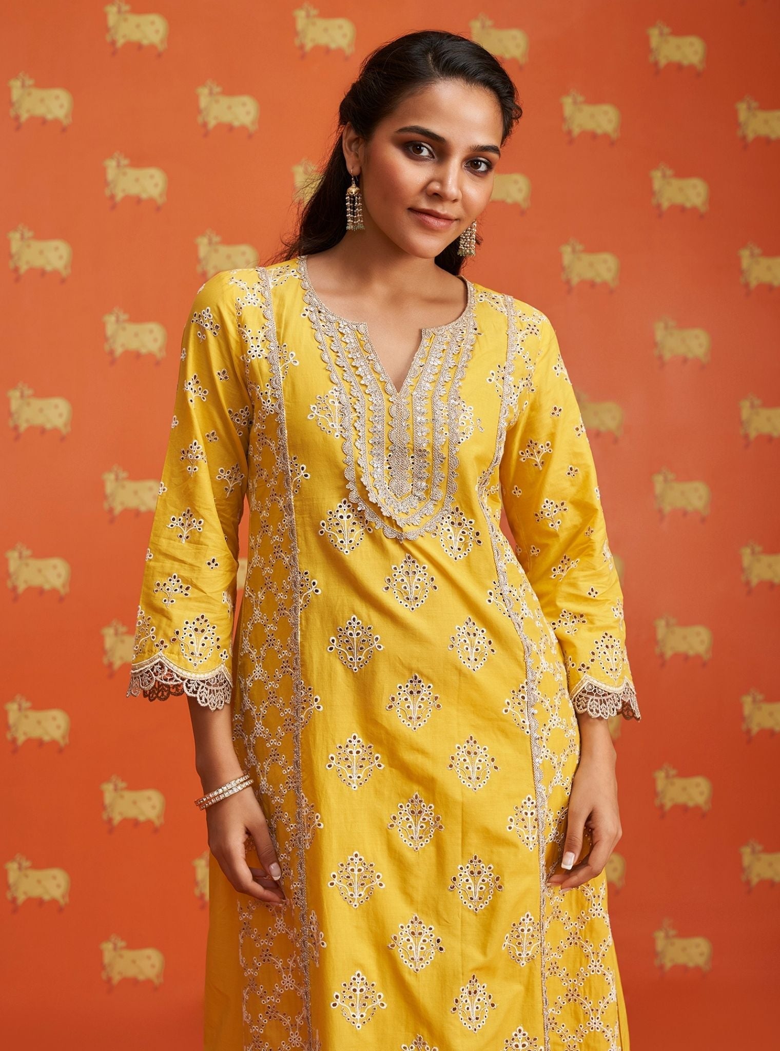 Itsara Supima Cotton Yellow Kurta Set
