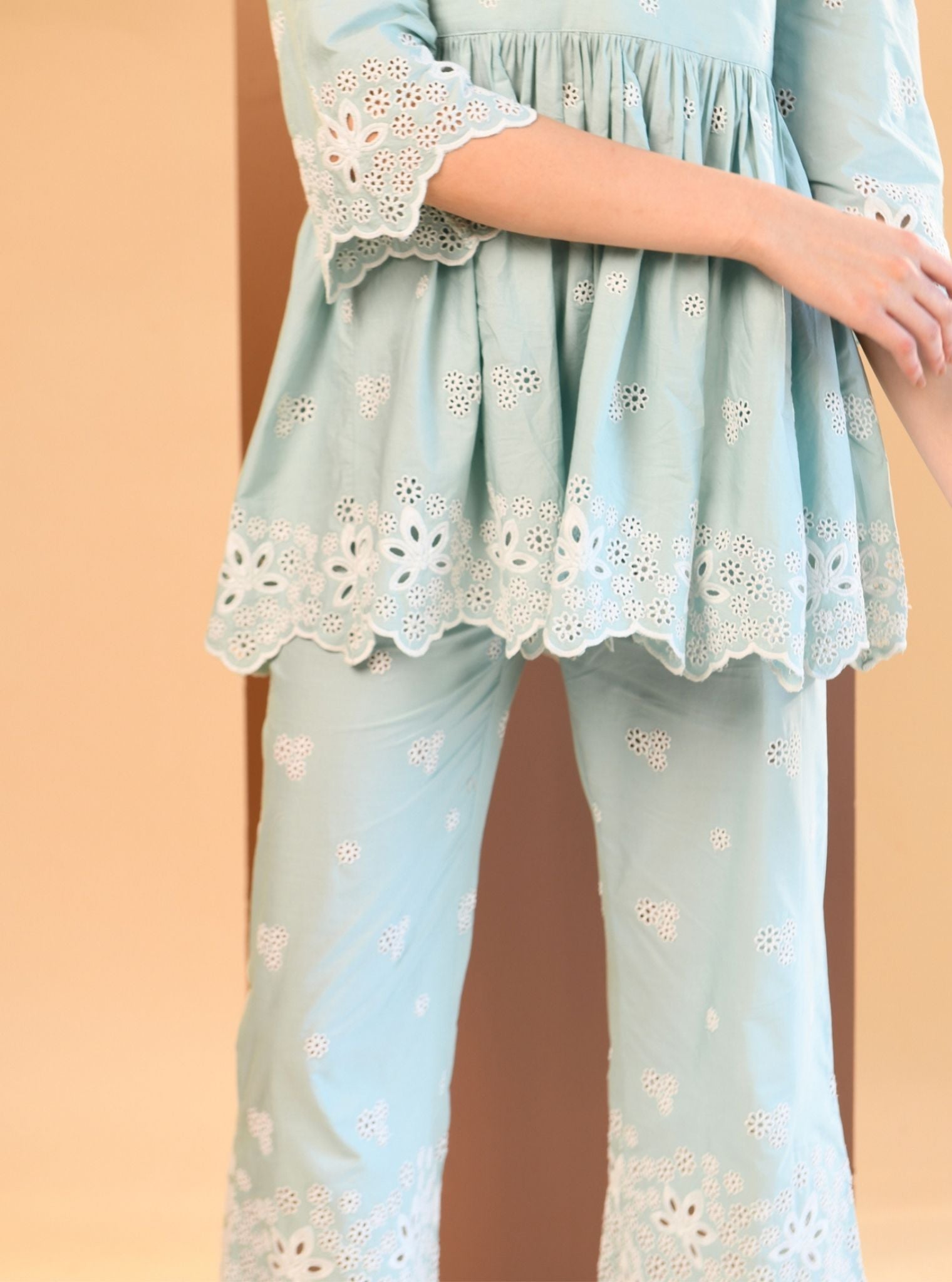 Ayn Cotton Teal Blue Co-ord Set