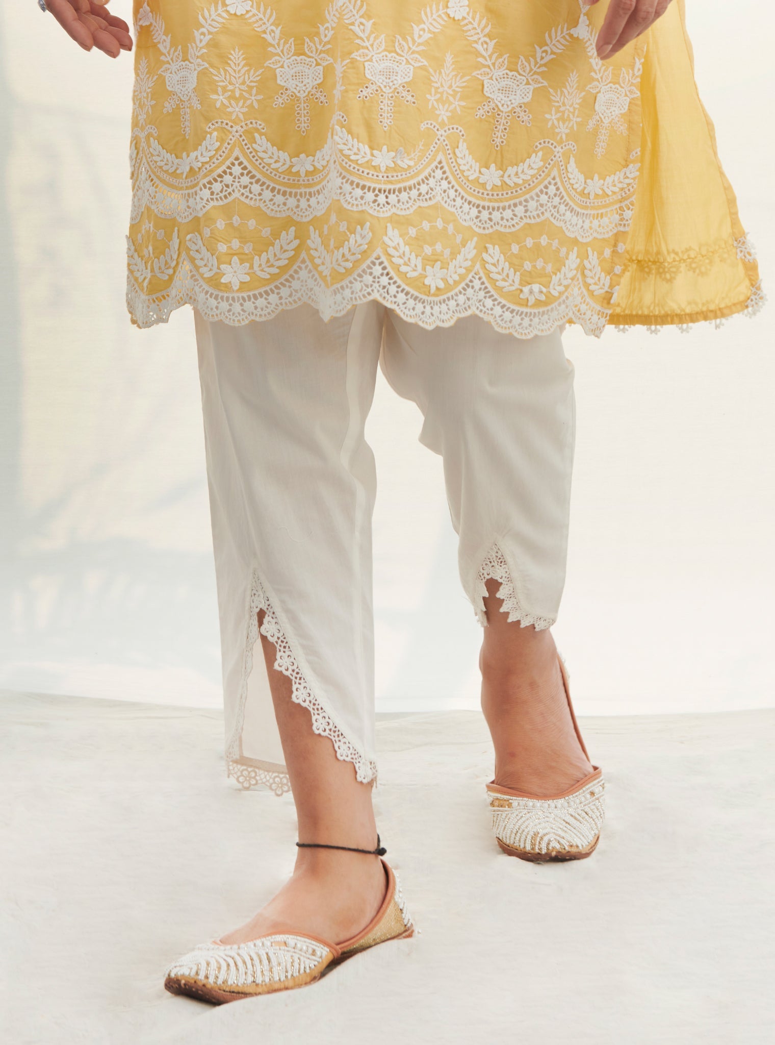 Mulmul Supima Cotton Acoi Yellow kurta