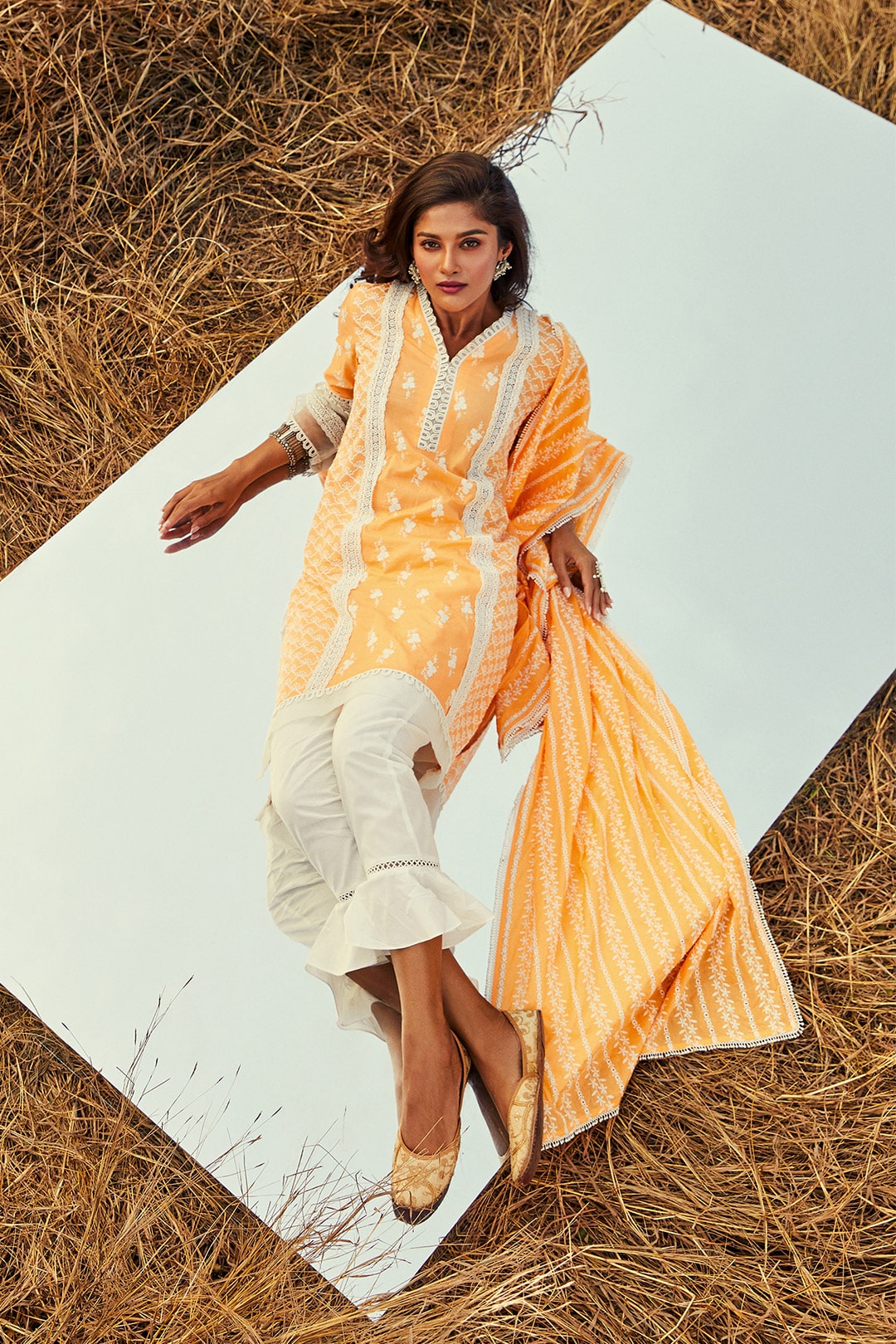 Armada Supima Cotton Orange Kurta Set