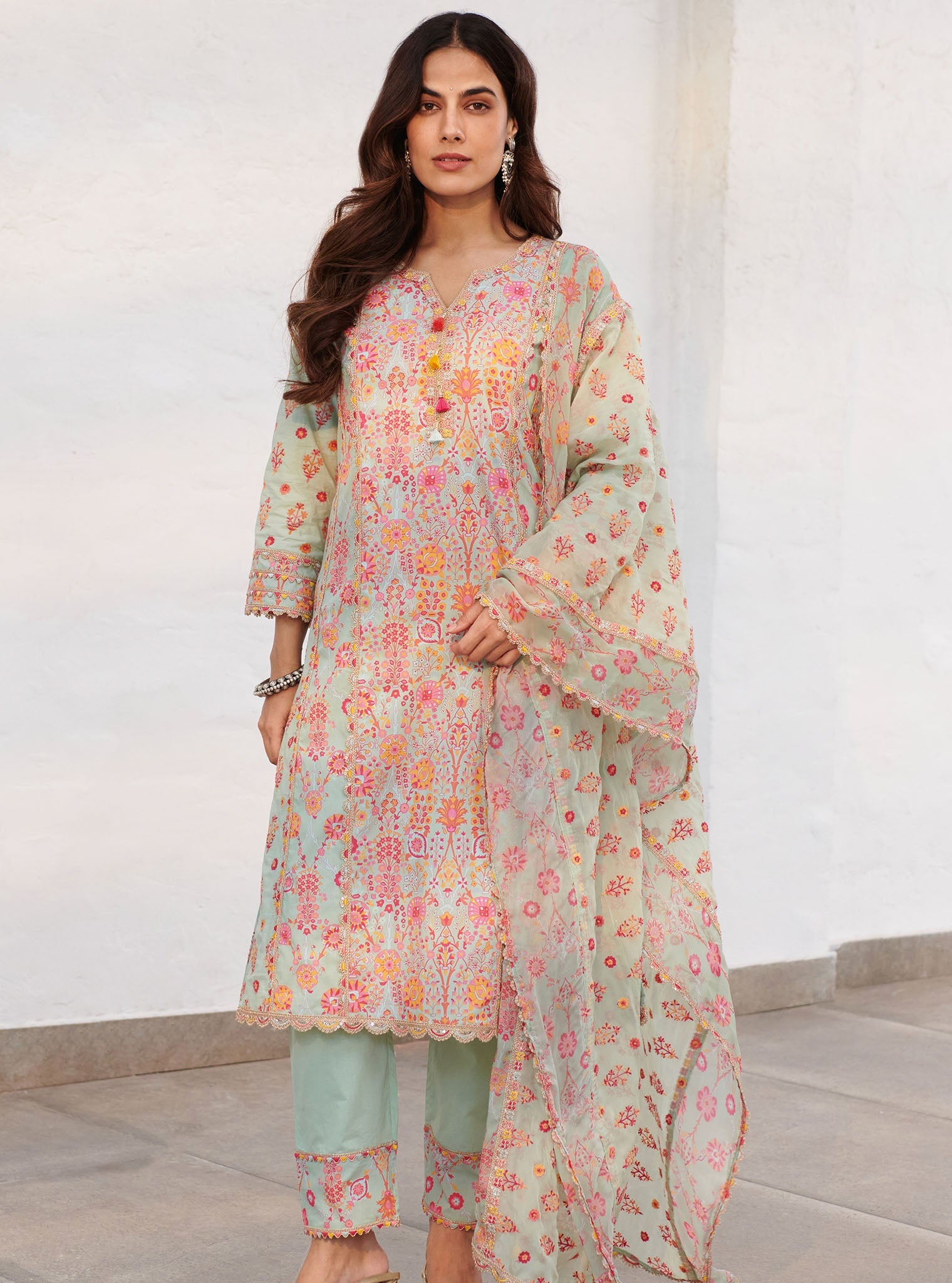 Avery Supima Cotton Green Kurta Set