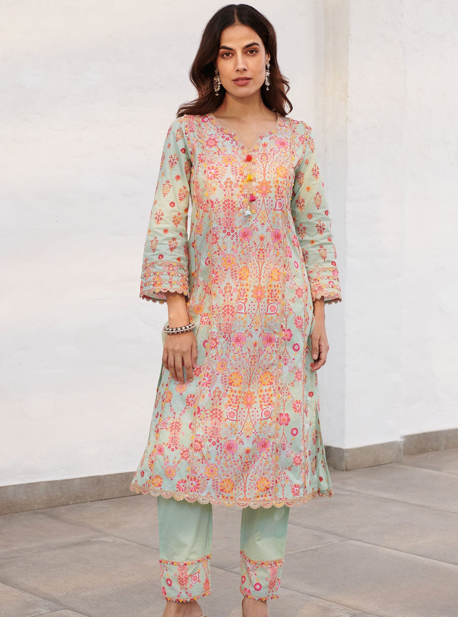 Avery Supima Cotton Green Kurta Set