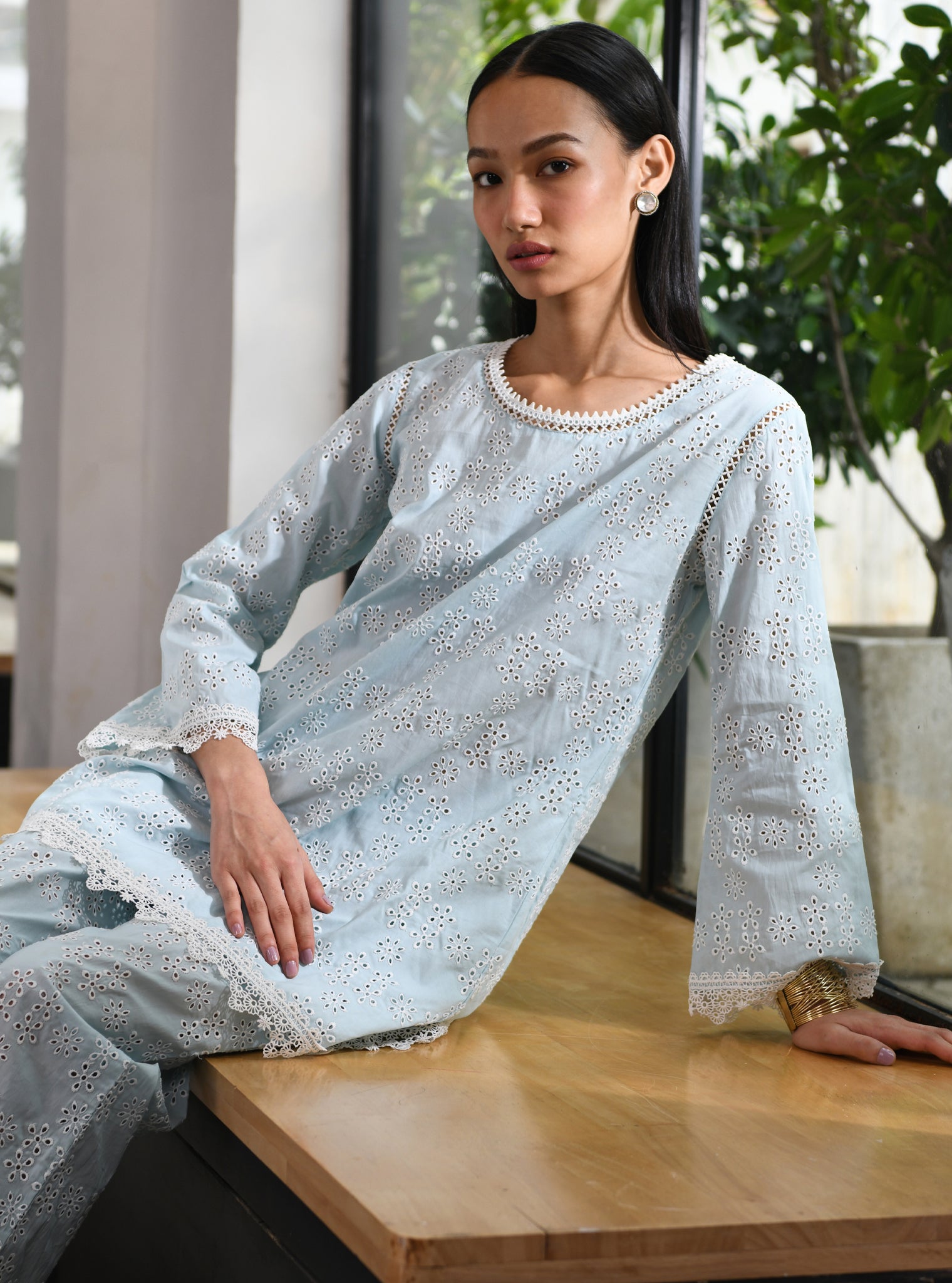Beverly Supima Cotton Blue Co-ord Set