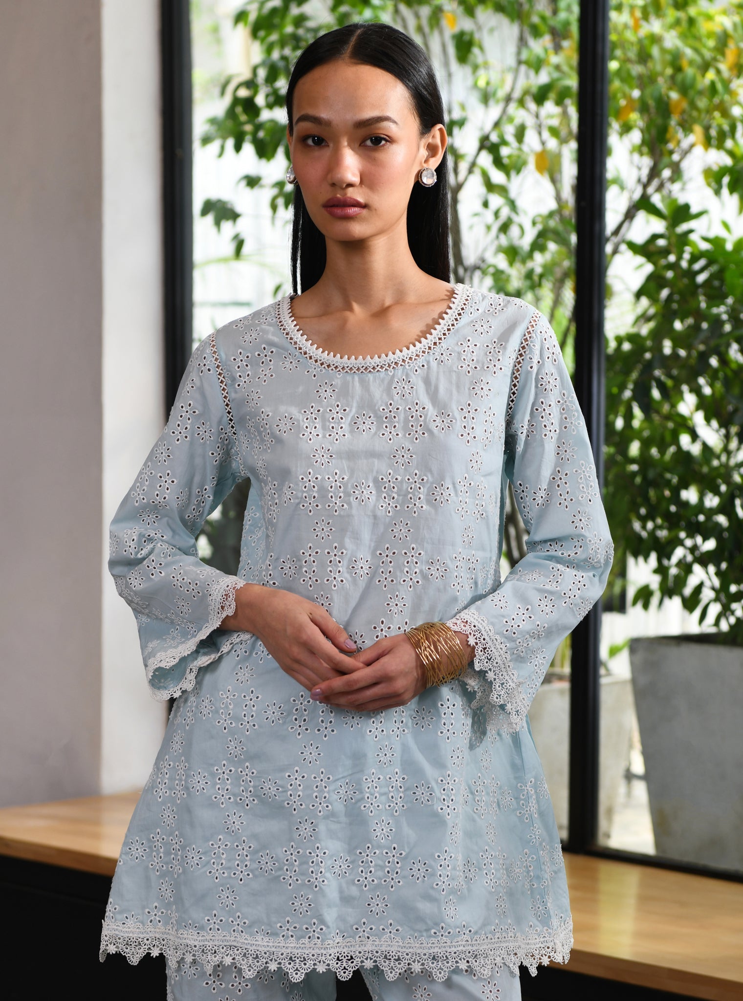 Beverly Supima Cotton Blue Co-ord Set