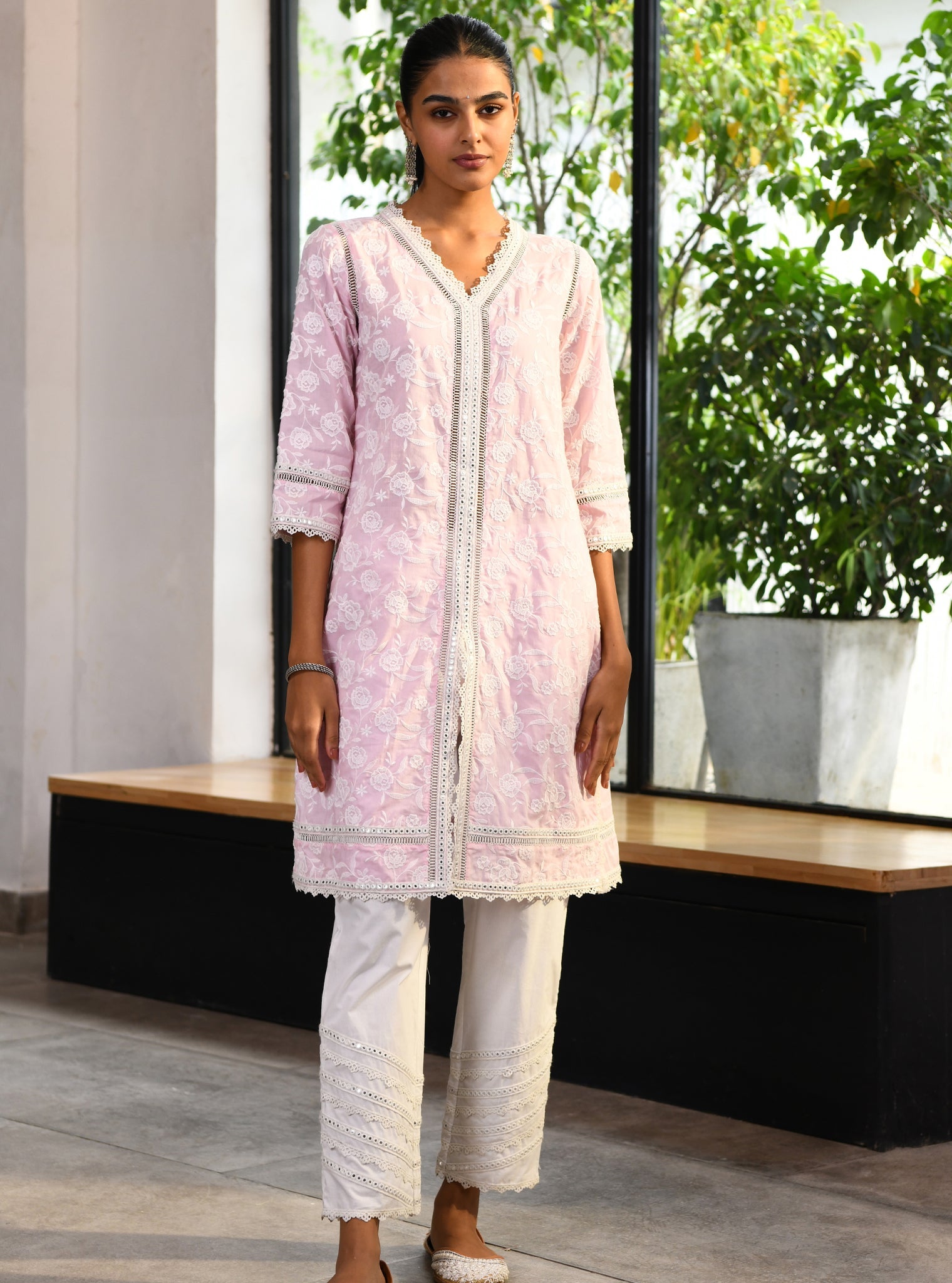 Briallen Supima Cotton Pink Kurta Set