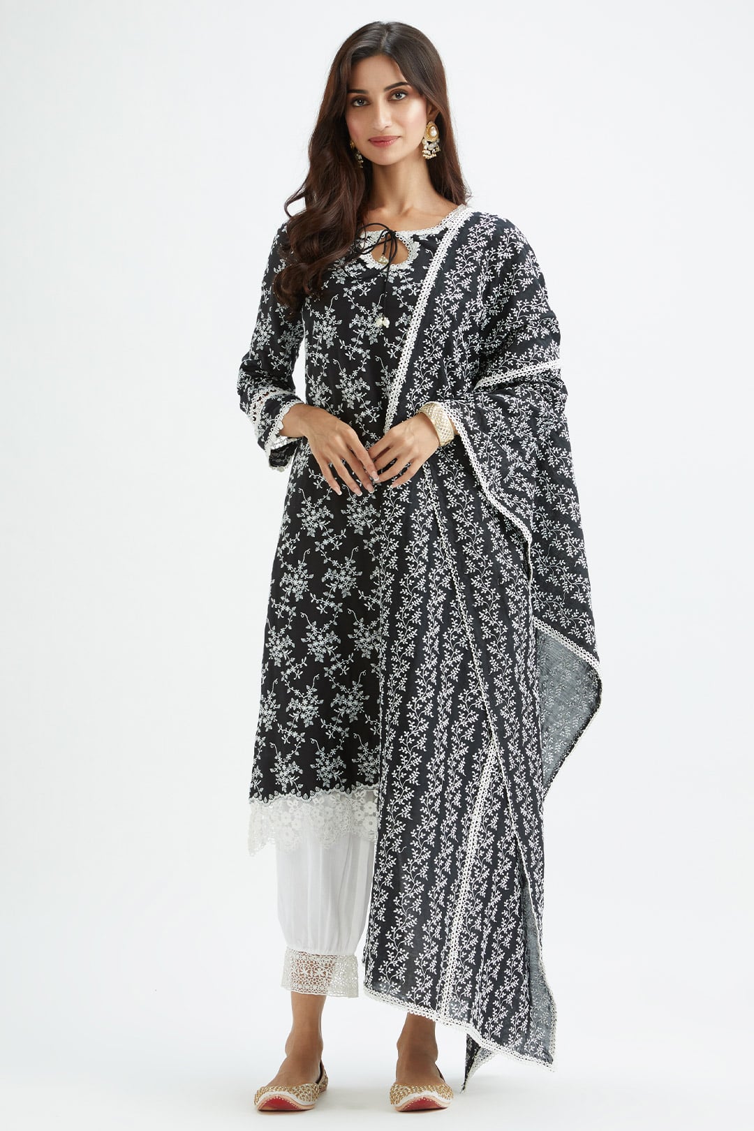 Brook Supima Satin Black Kurta Set