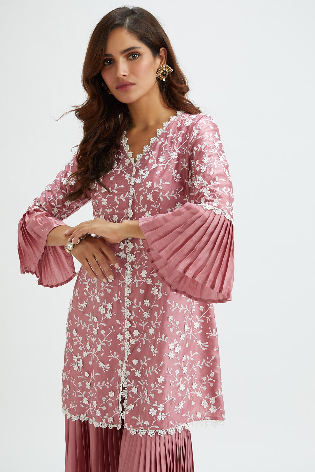 Cairo Cupro Silk Mauve Garara Set