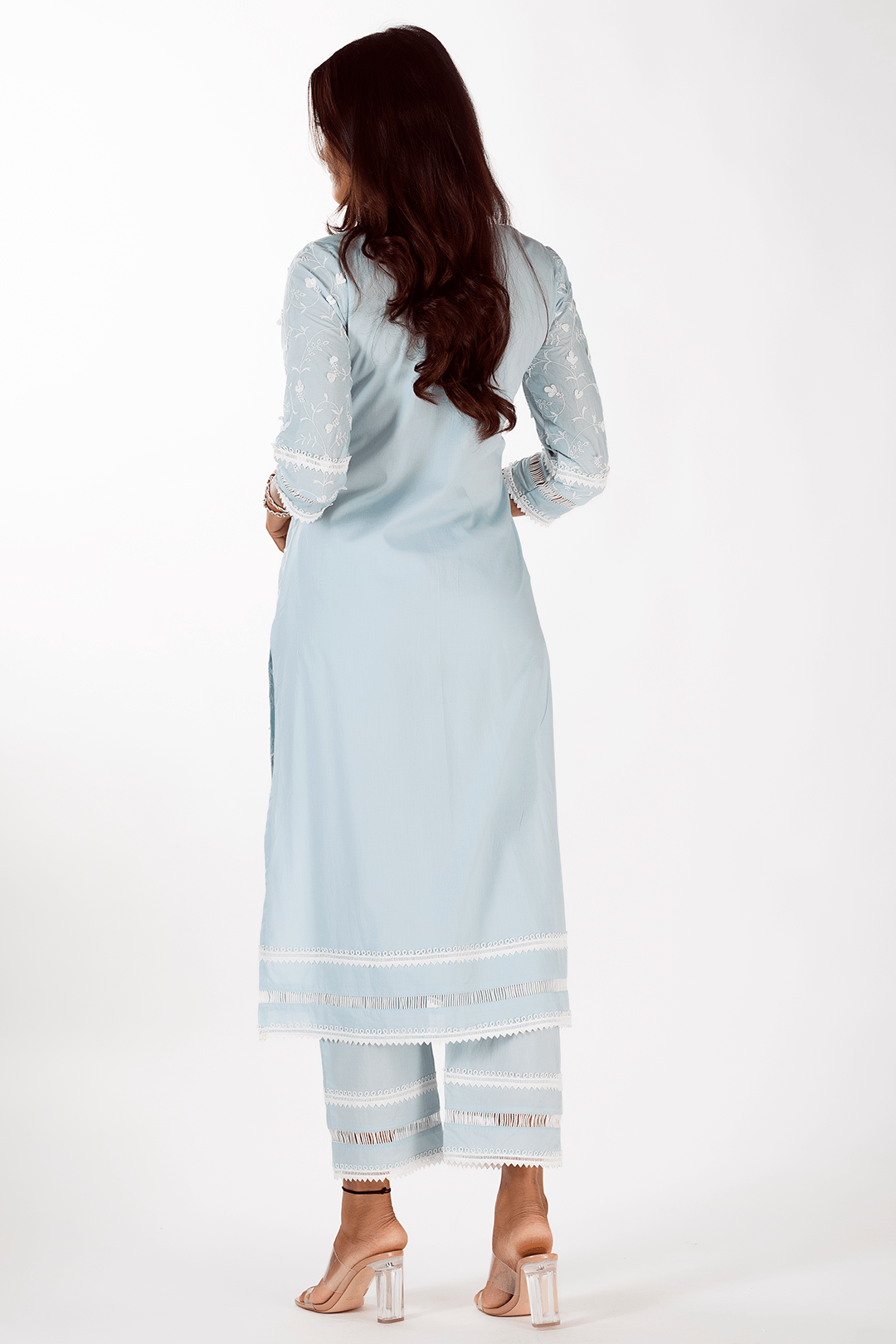 Mulmul Supima Cotton Cali Light Blue Kurta