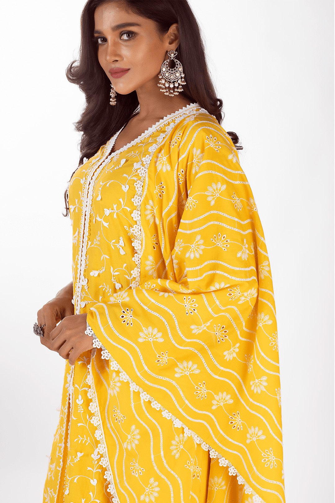 Mulmul Supima Cotton Sophie Mango Dupatta