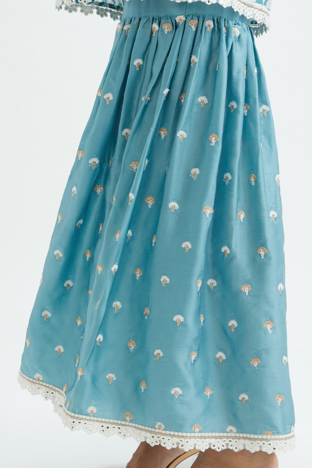 Camden Cupro Silk Teal Garara Set