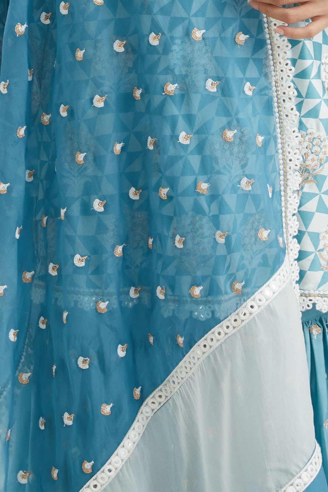 Camden Cupro Silk Teal Garara Set