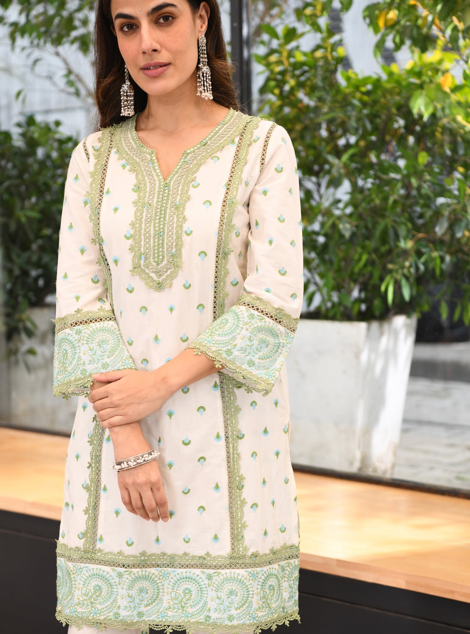 Elsie Supima Cotton Off White Kurta Set
