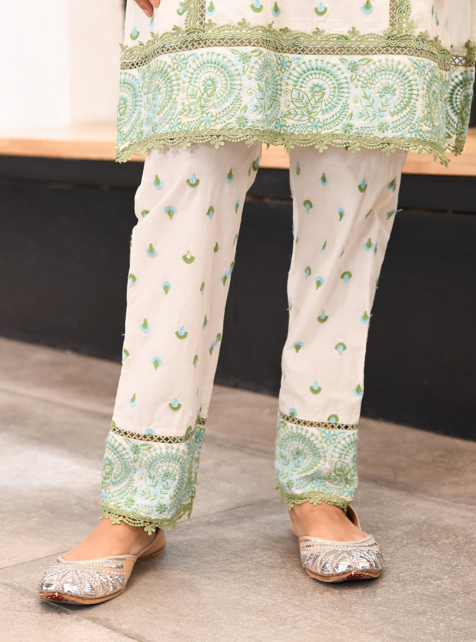 Elsie Supima Cotton Off White Kurta Set
