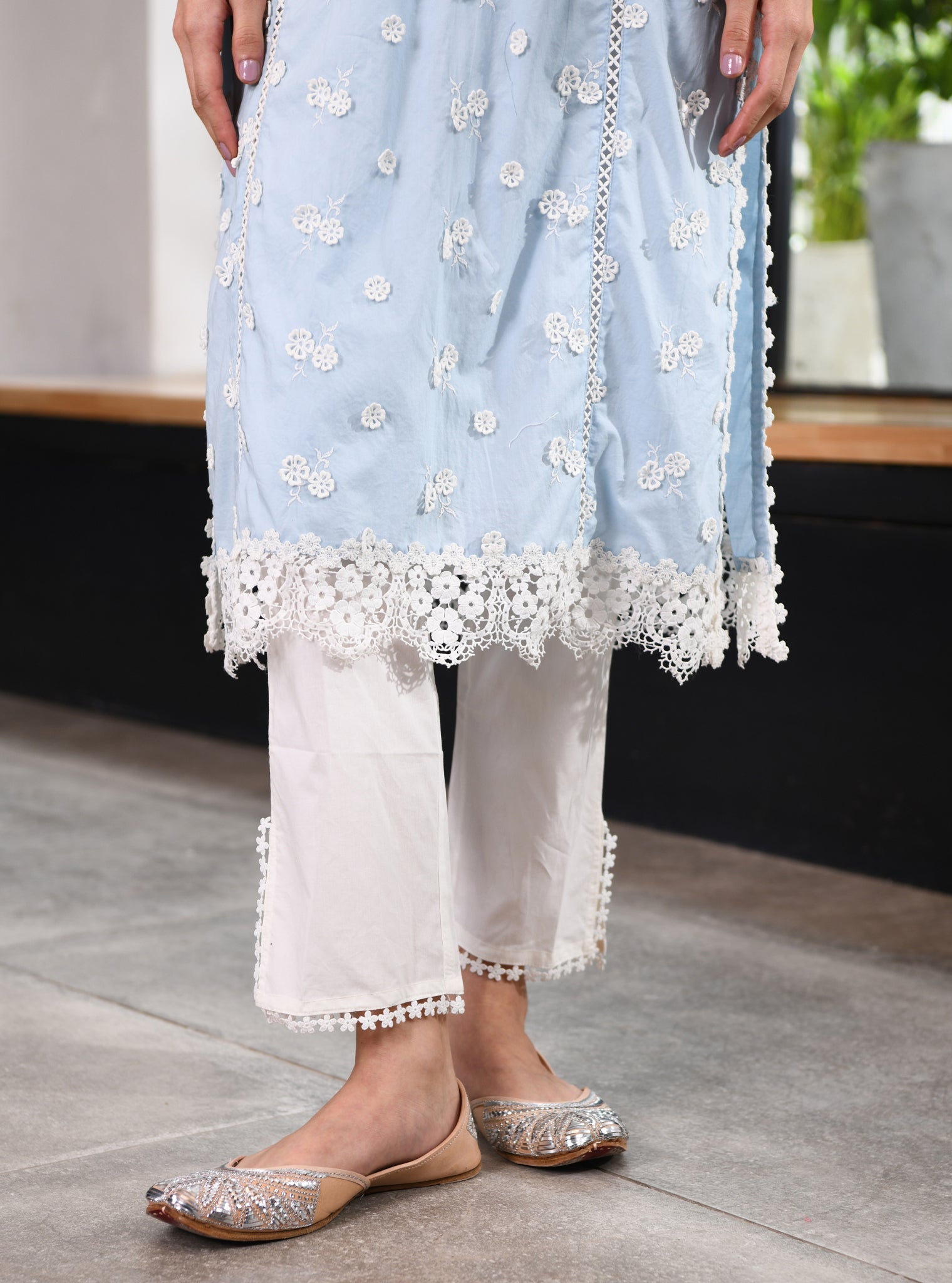Evie Supima Cotton Blue Kurta Set