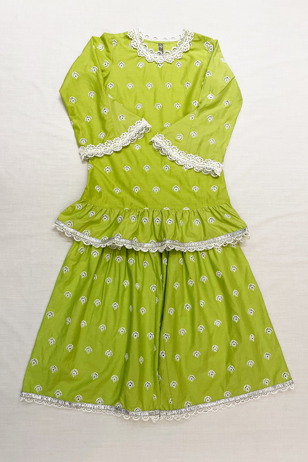 Dione Supima Cotton Light Green Garara Set