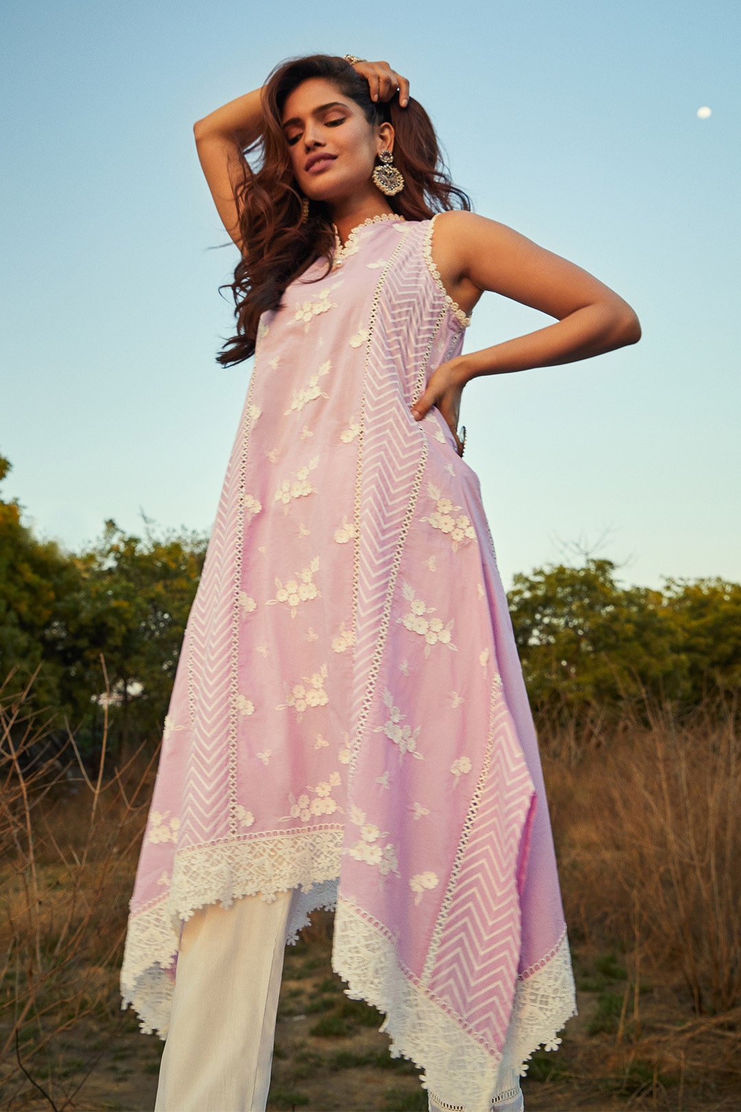 Glory Supima Cotton Lilac Kurta Set