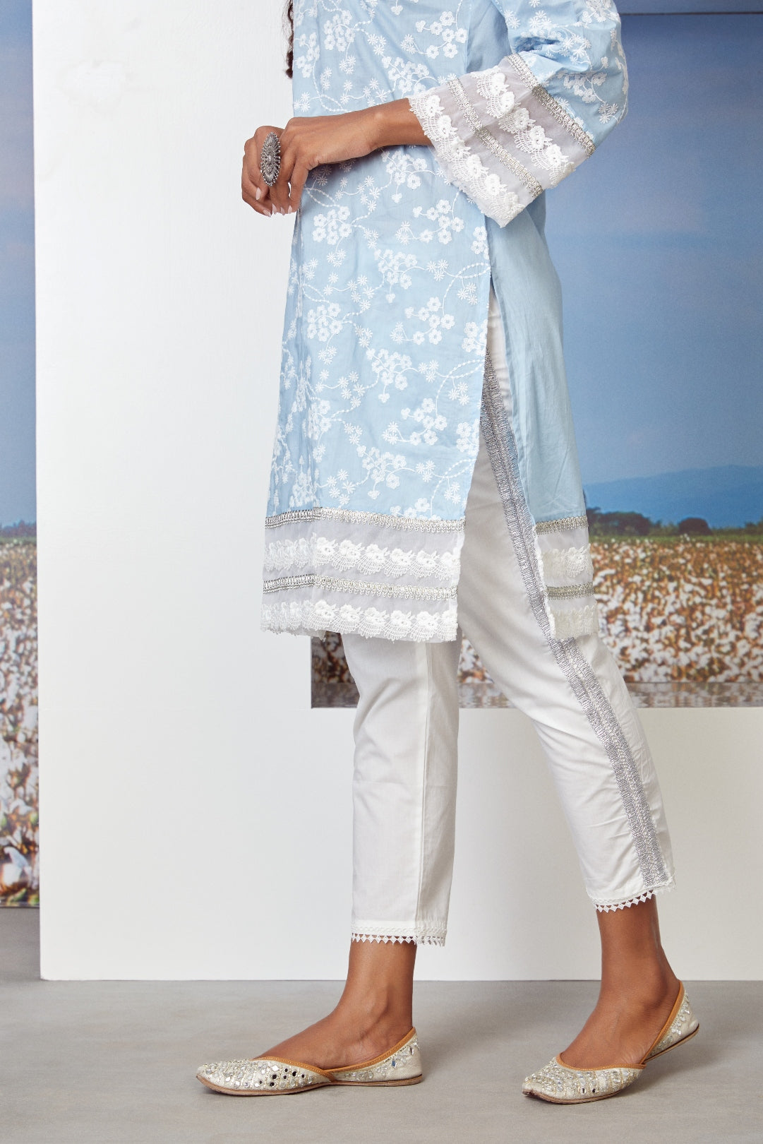 Viva Supima Cotton Light Blue Kurta Set