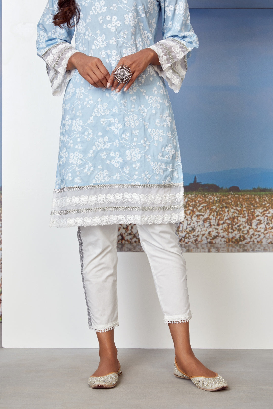 Viva Supima Cotton Light Blue Kurta Set