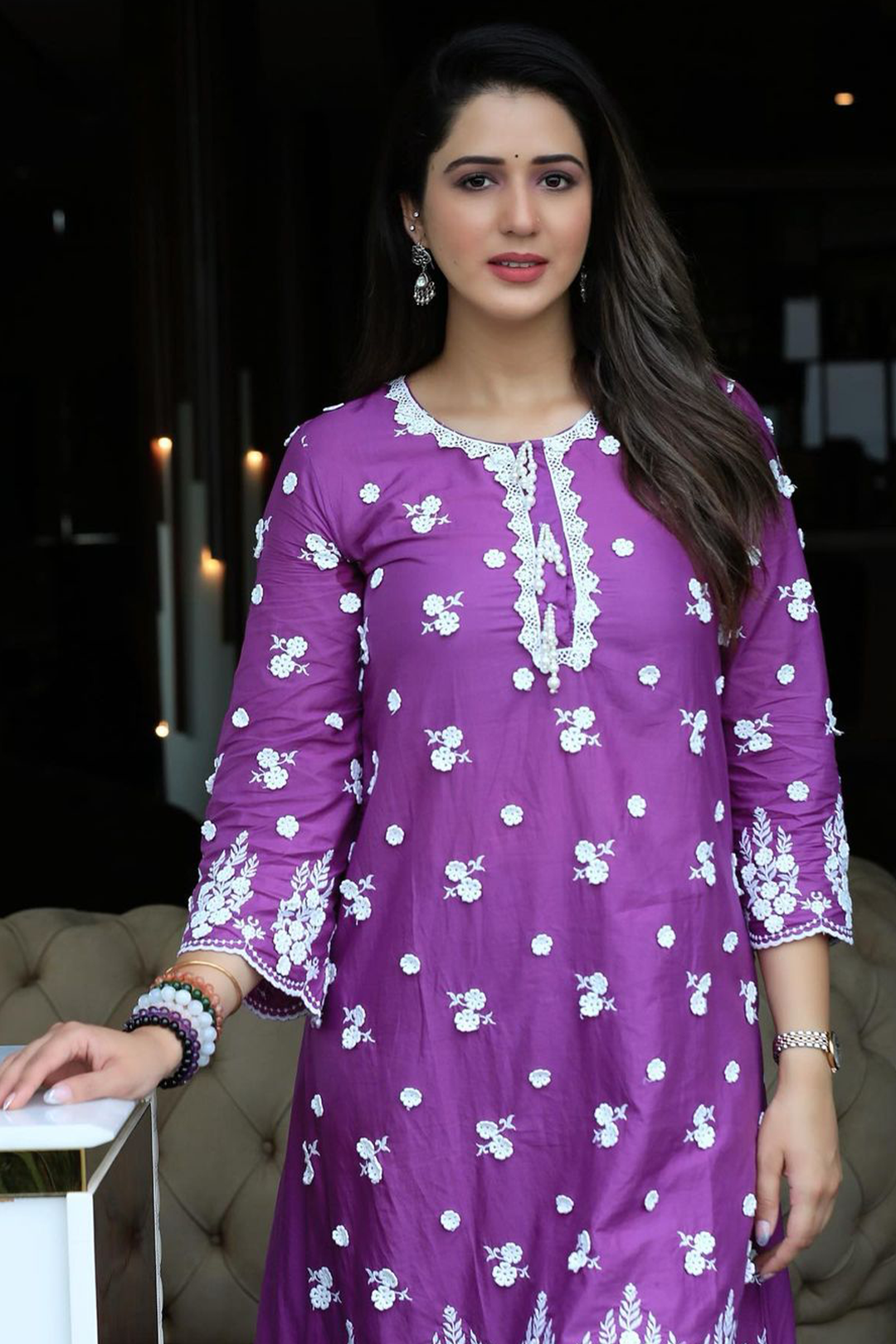 Jade Supima Cotton Purple Kurta Set