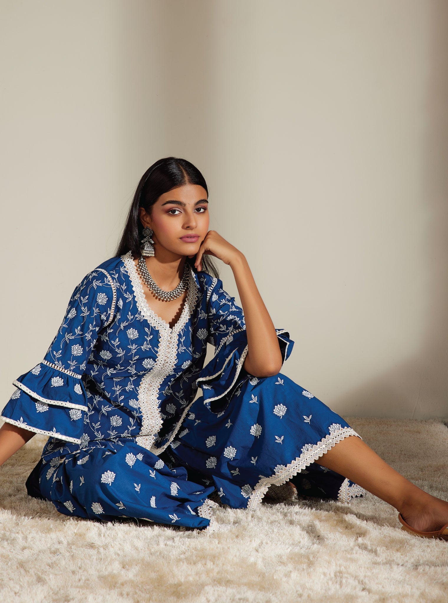 Mulmul Cotton Shiloh Navy Dupatta