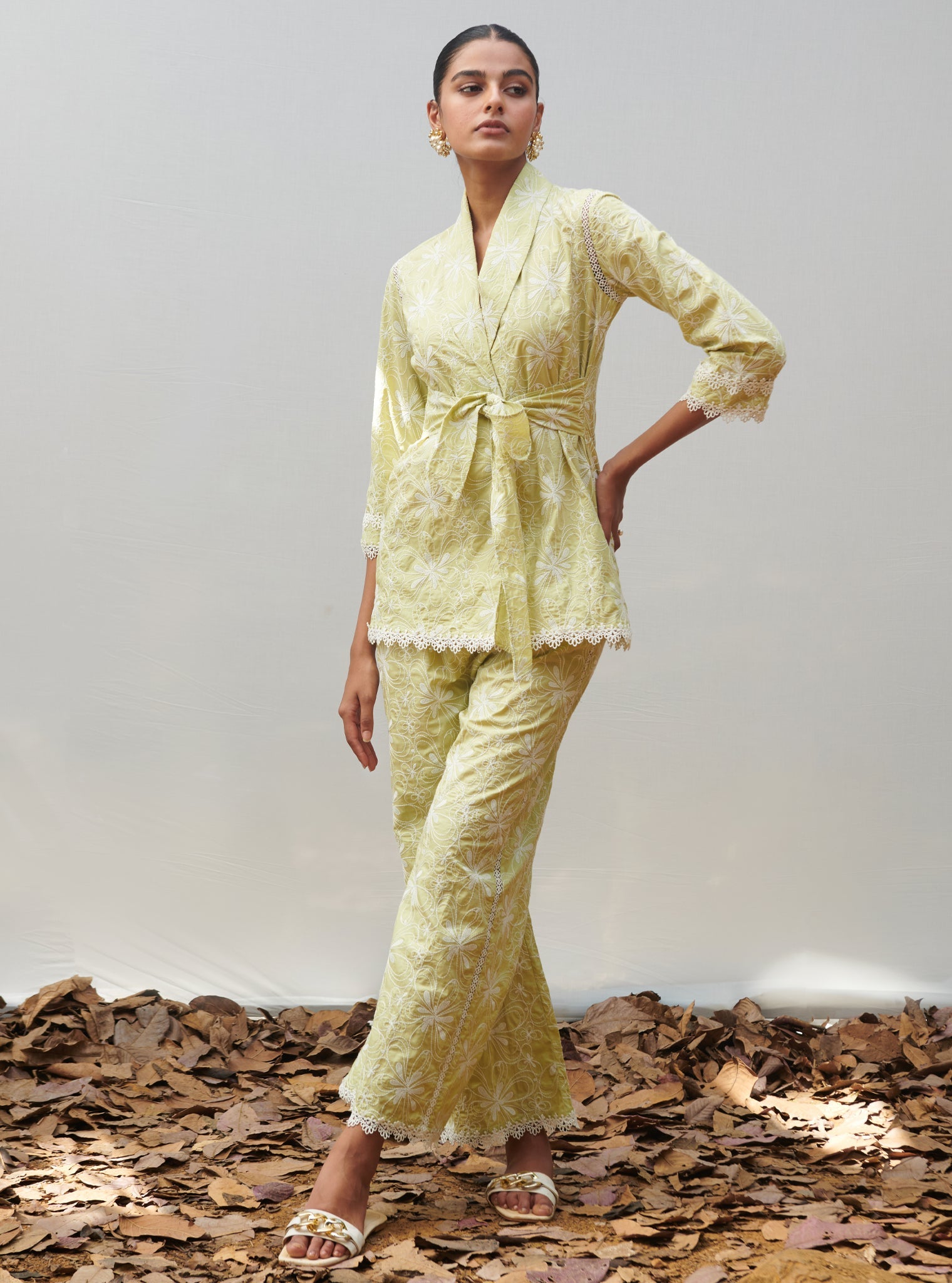 Lorna Cotton Warp Green Co-ord Set