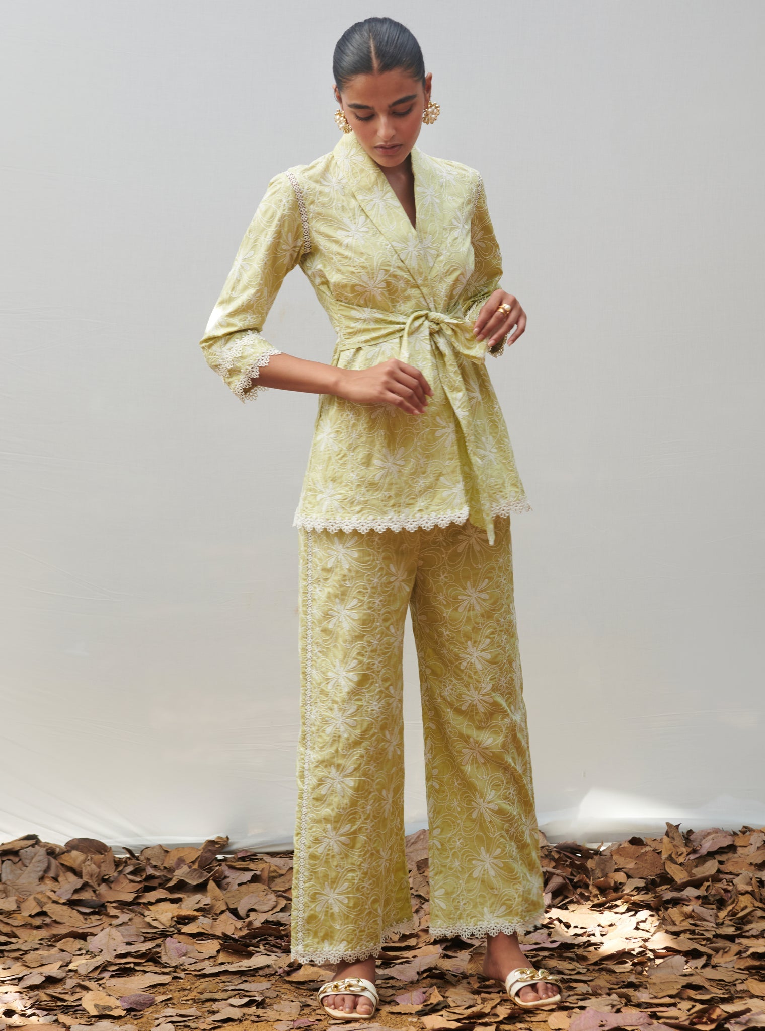 Lorna Cotton Warp Green Co-ord Set