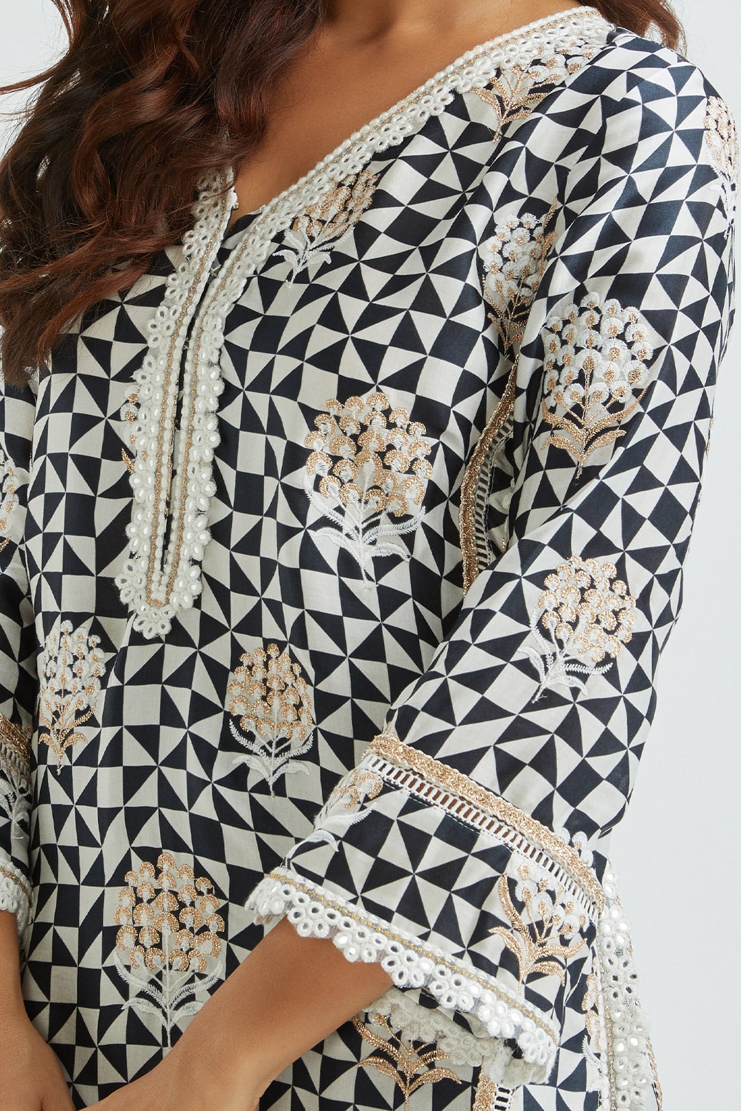 Leyton Cupro Silk Black Kurta Set