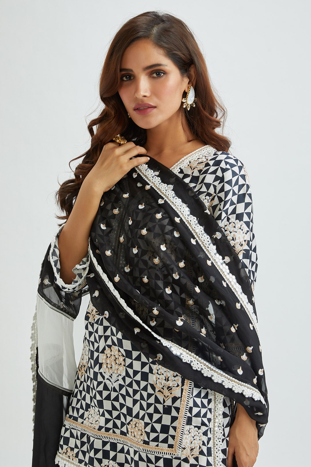 Leyton Cupro Silk Black Kurta Set