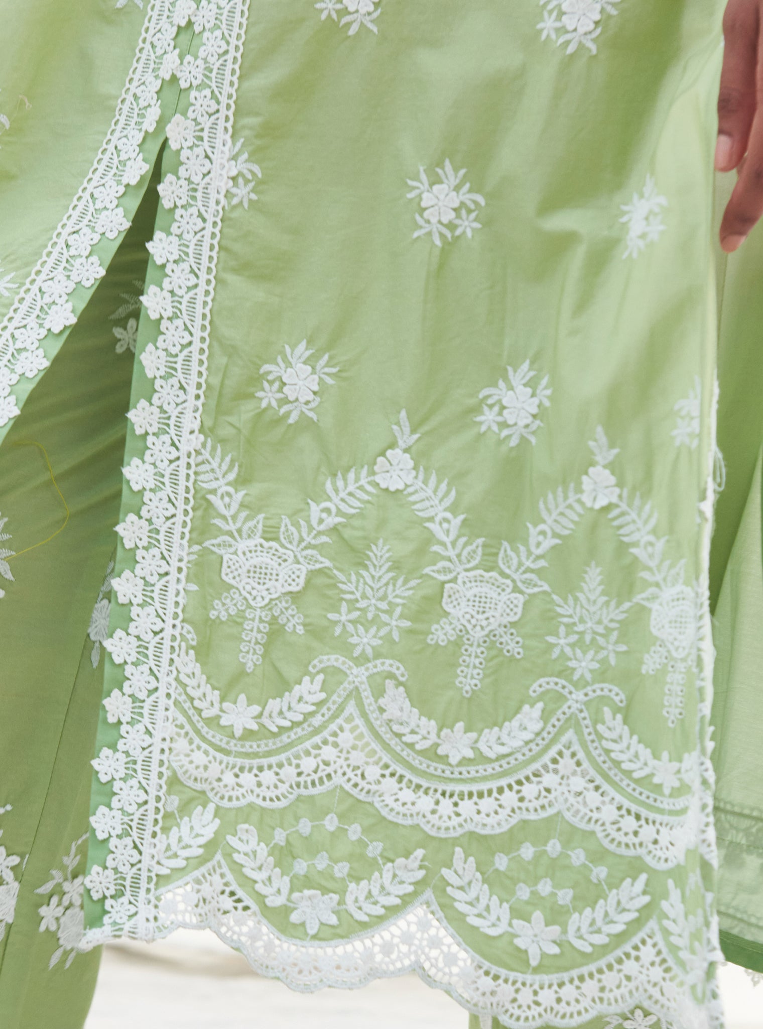 Paliem Supima Cotton Green Kurta Set