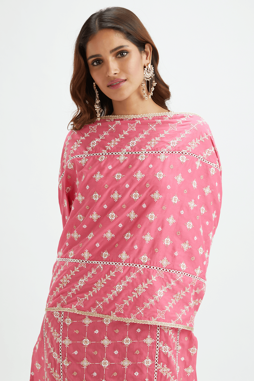 Mulmul Cotton Nightingale Fuchsia Dupatta