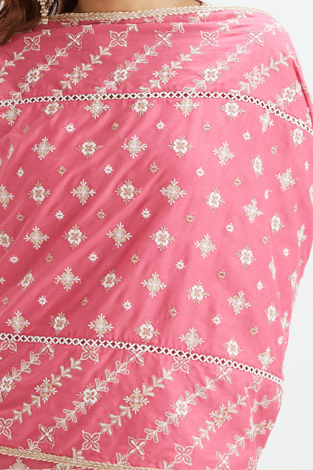 Mulmul Cotton Nightingale Fuchsia Dupatta