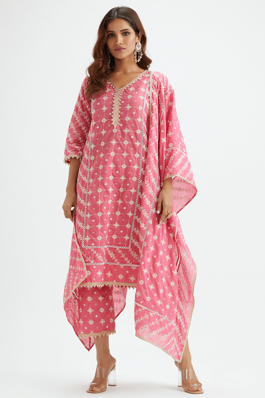 Mulmul Cotton Nightingale Fuchsia Dupatta