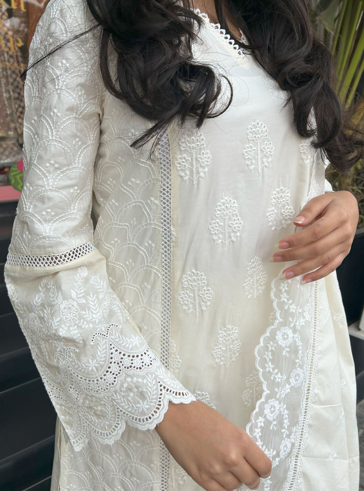 Mulmul Supima Cotton Blair Off-White Kurta