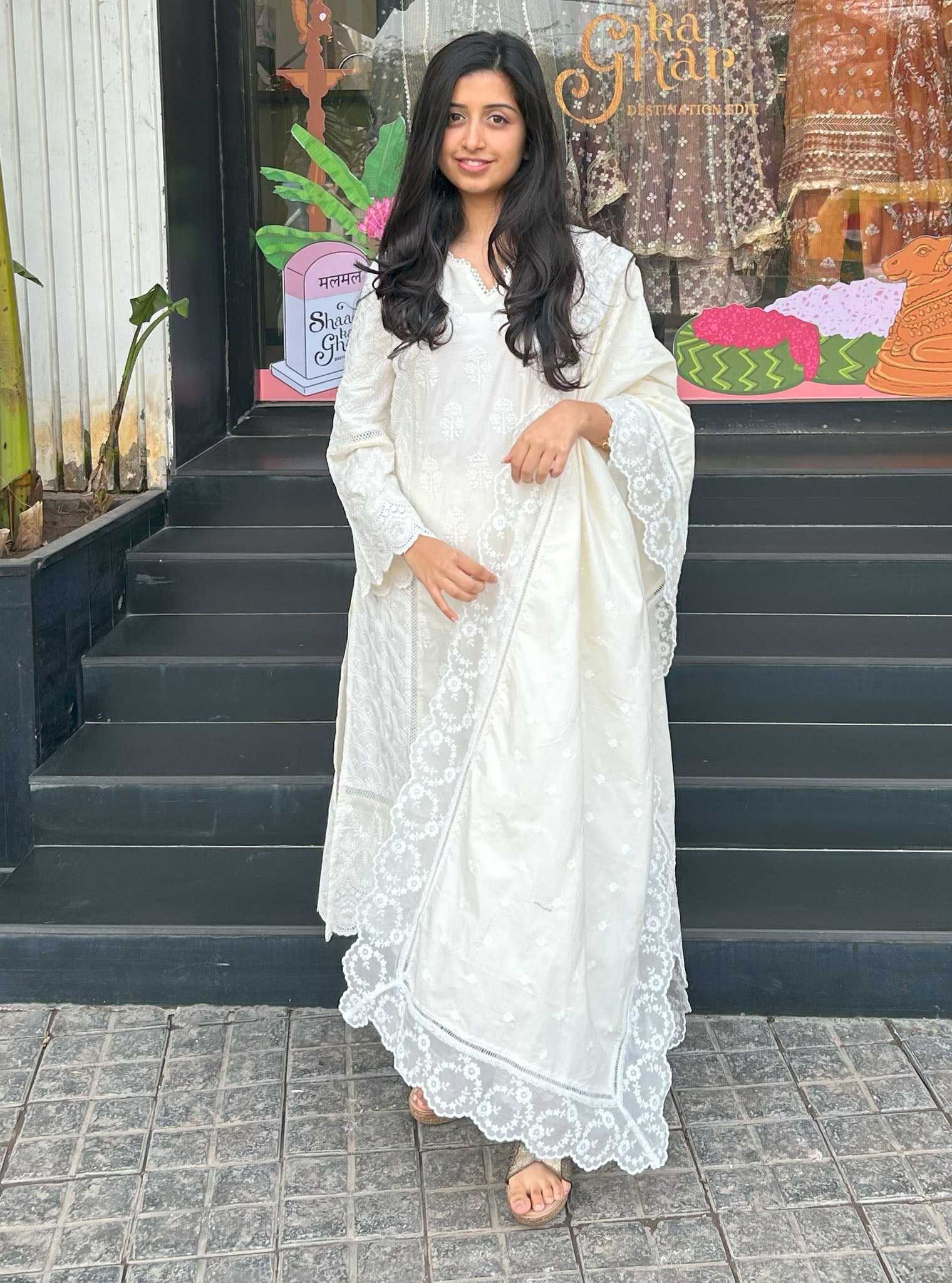 Mulmul Supima Cotton Blair Off-White Kurta