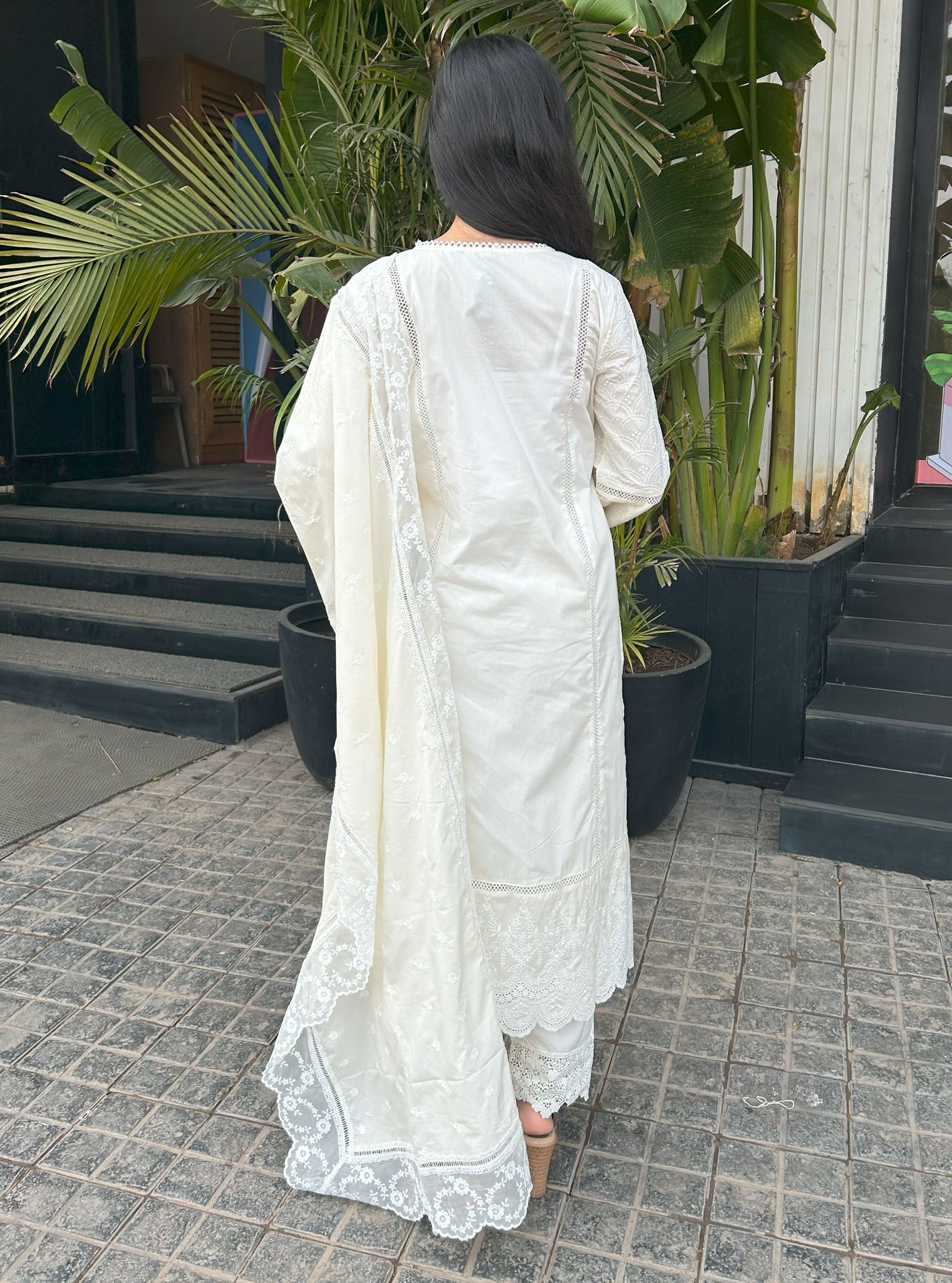 Mulmul Supima Cotton Blair Off-White Kurta