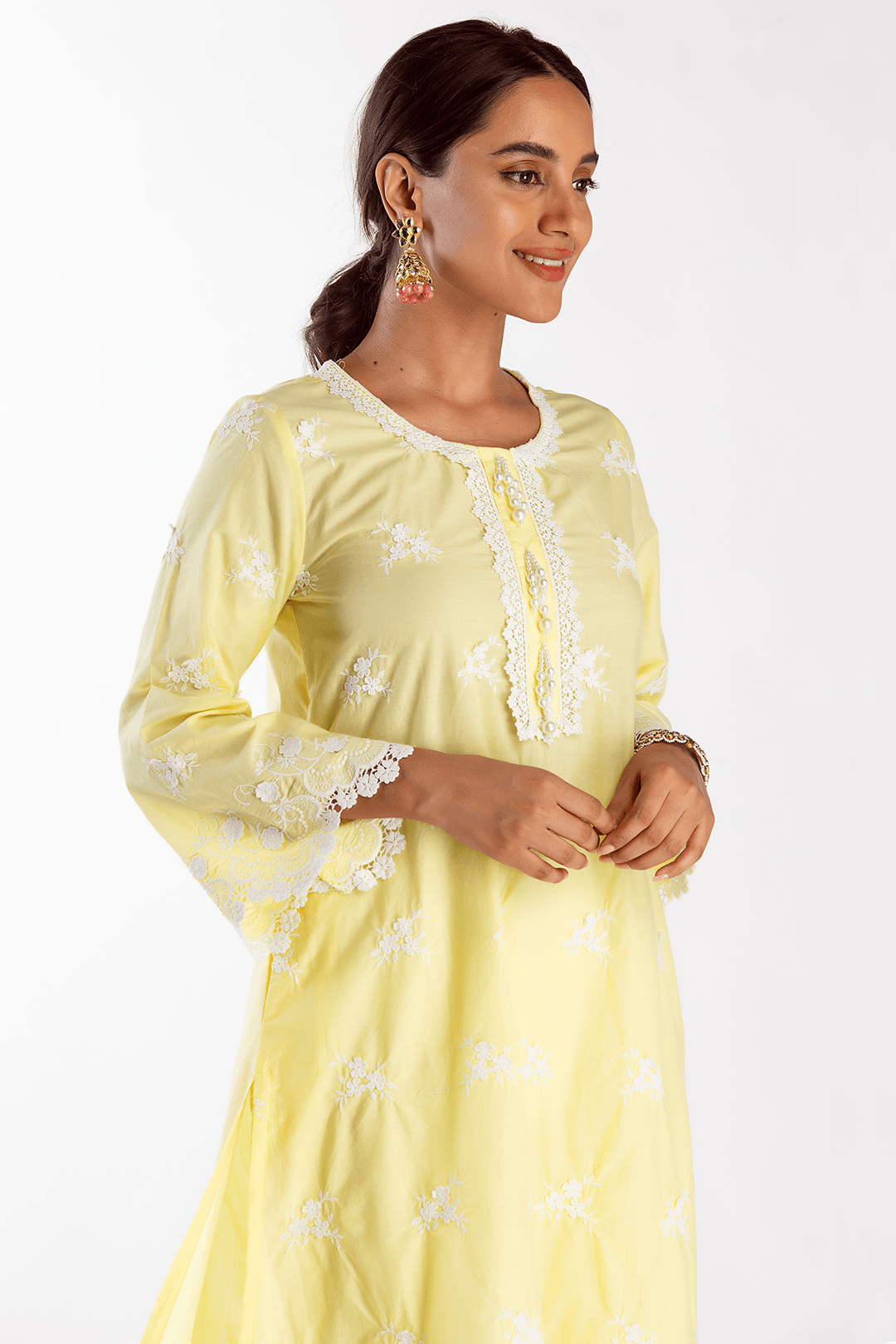 Mulmul Supima Cotton Stella Yellow Kurta